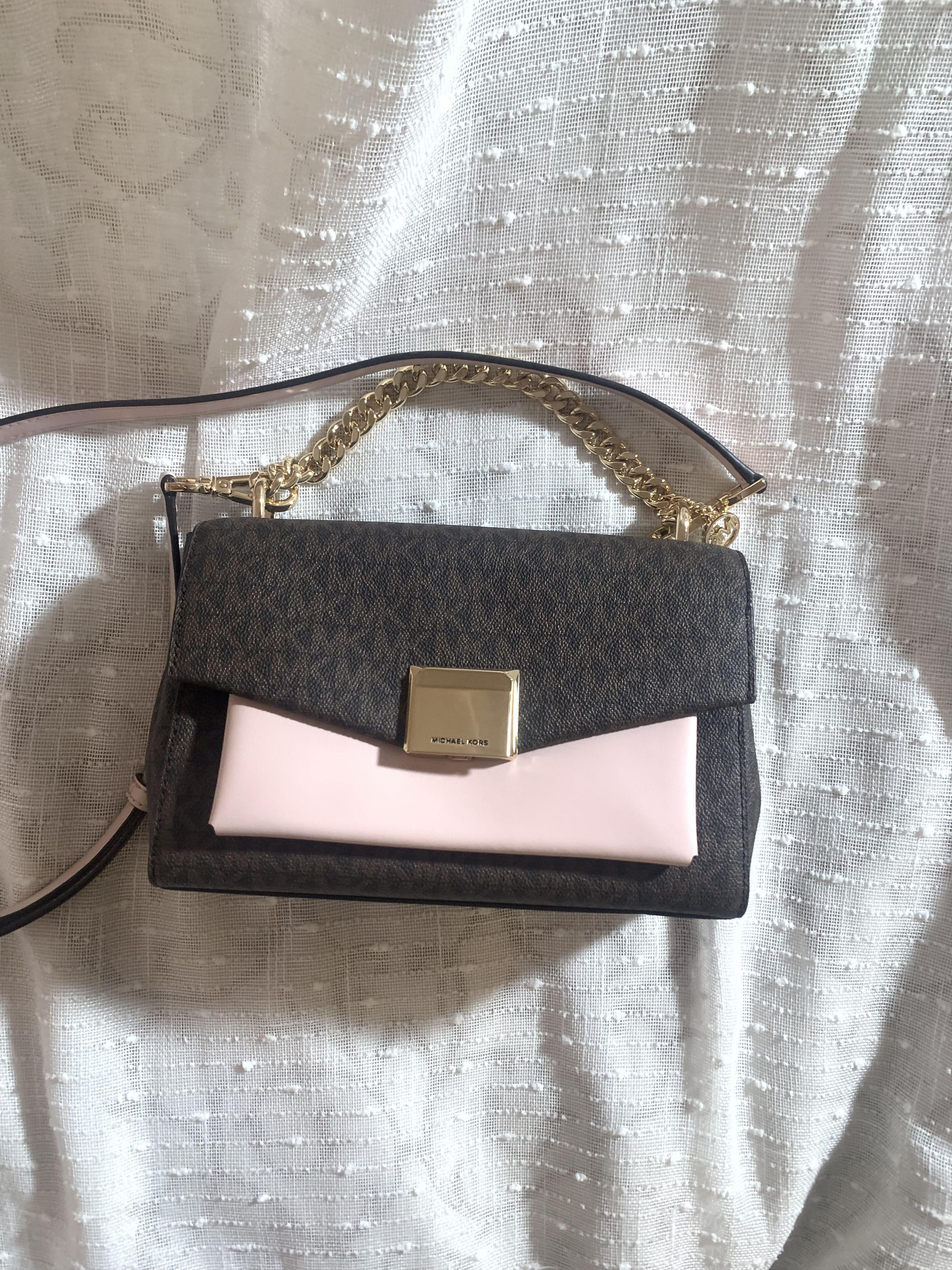 Michael Kors Brand New Lita Medium Two-Tone Logo Crossbody Bag Size ONE SIZE - 5 Thumbnail