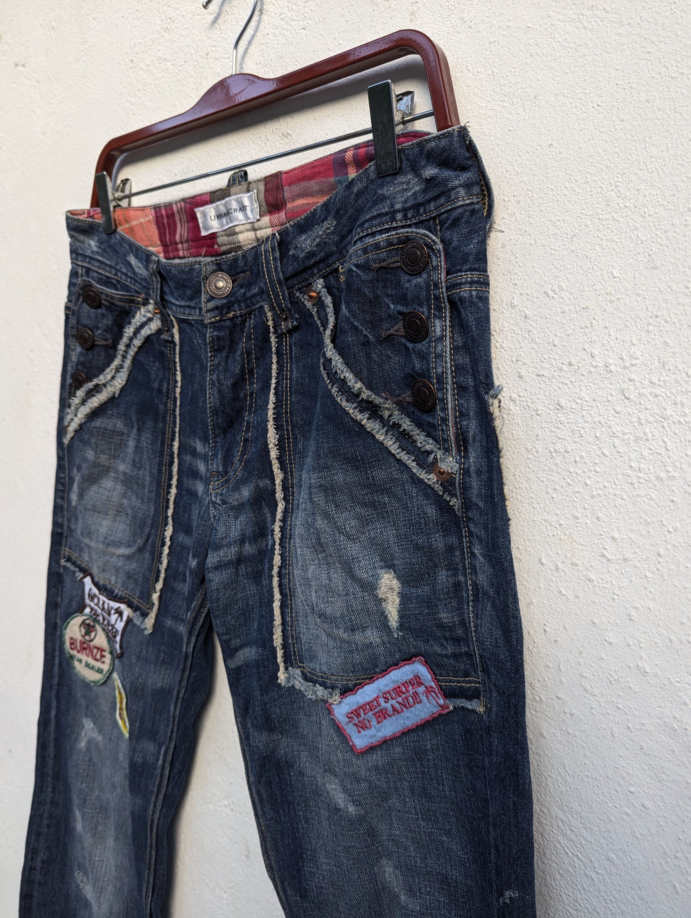 Urban Classics URBAN CRAFT PATCHES DENIM PANTS Size US 32 / EU 48 - 5 Thumbnail
