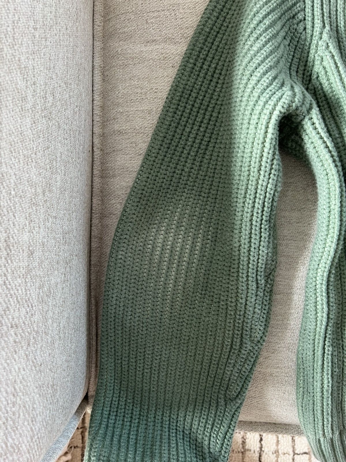 Ronning Washed Olive Green Fisherman Knit Sweater Size US L / EU 52-54 / 3 - 4 Thumbnail
