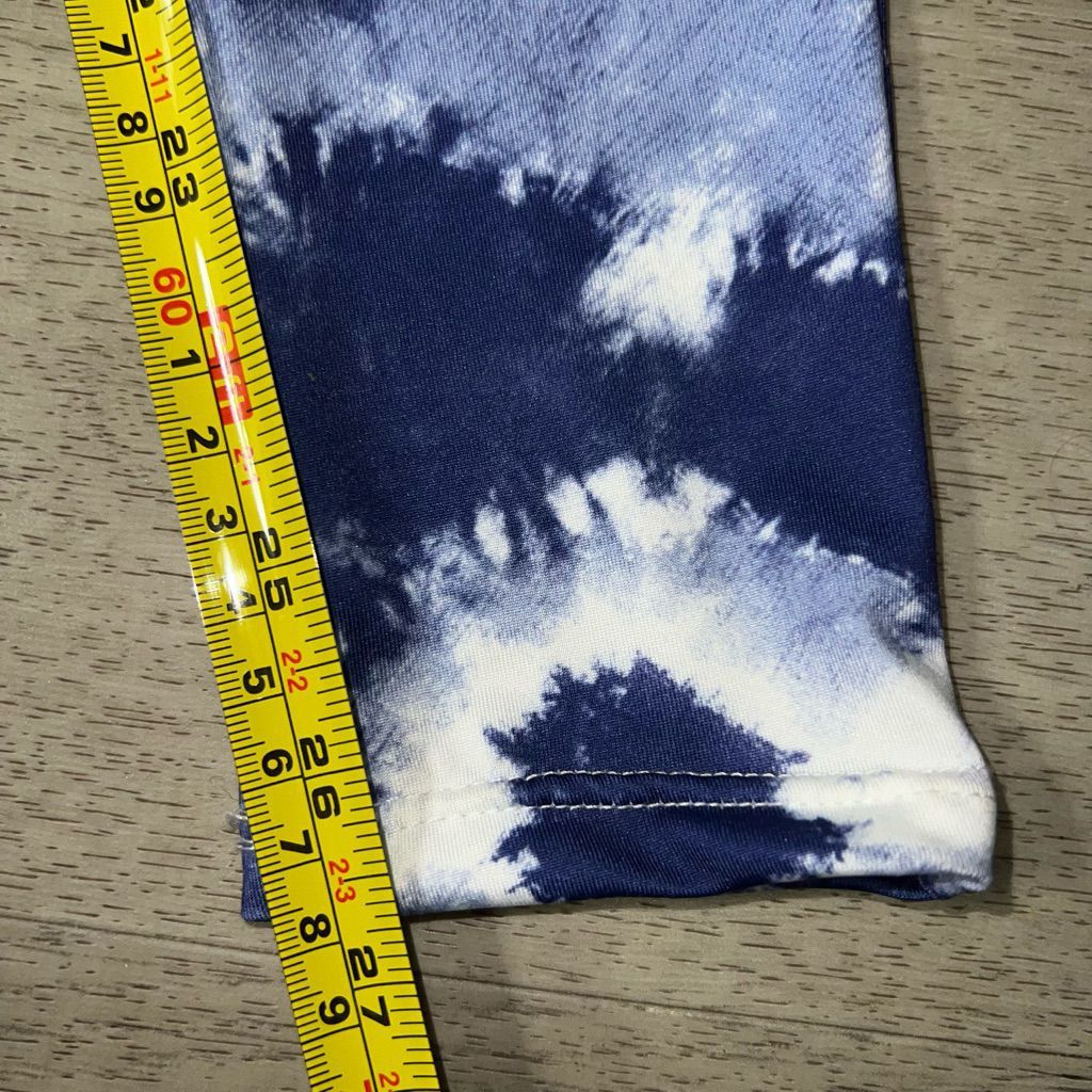 Preach Peach Love California, Blue & White Tie Dyed Boho Hippy Legg Size 27" / US 4 / IT 40 - 7 Thumbnail
