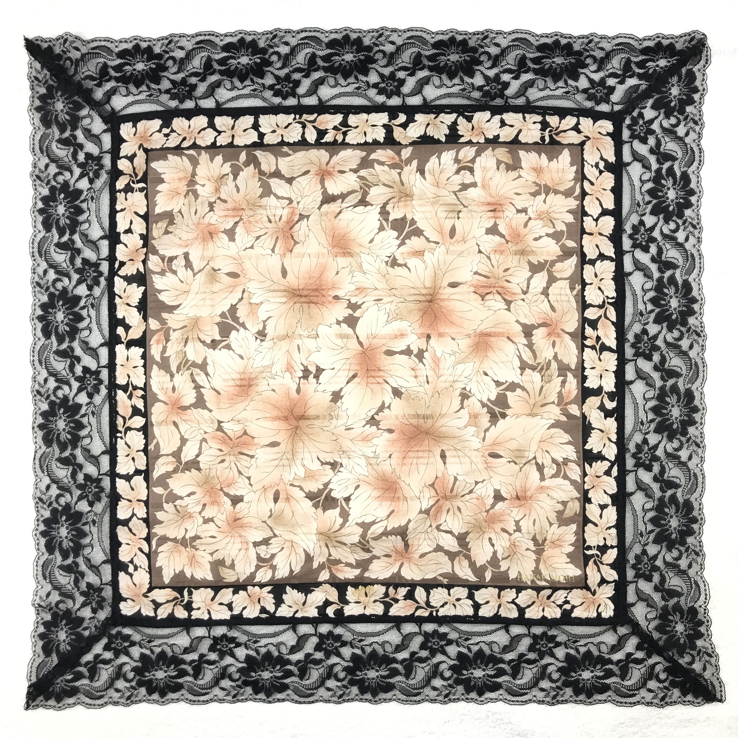 Hanae Mori × Japanese Brand × Vintage Hanae Mori Embroidery Bandana Neckerchief Handkerchief Size ONE SIZE - 1 Thumbnail