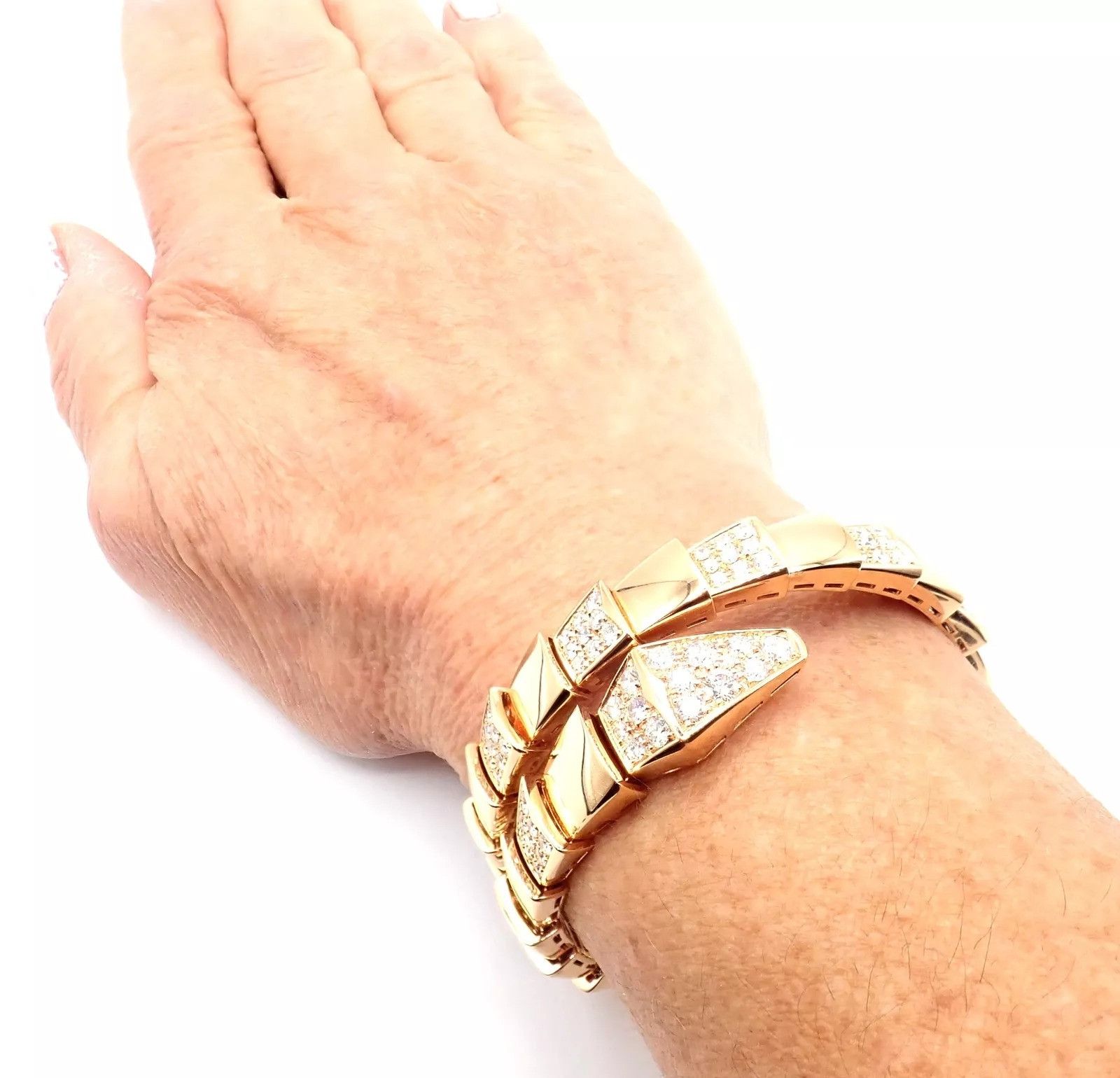 Bvlgari Bulgari Bvlgari Serpenti Viper 18k Diamond Bangle Bracelet Size ONE SIZE - 11 Thumbnail