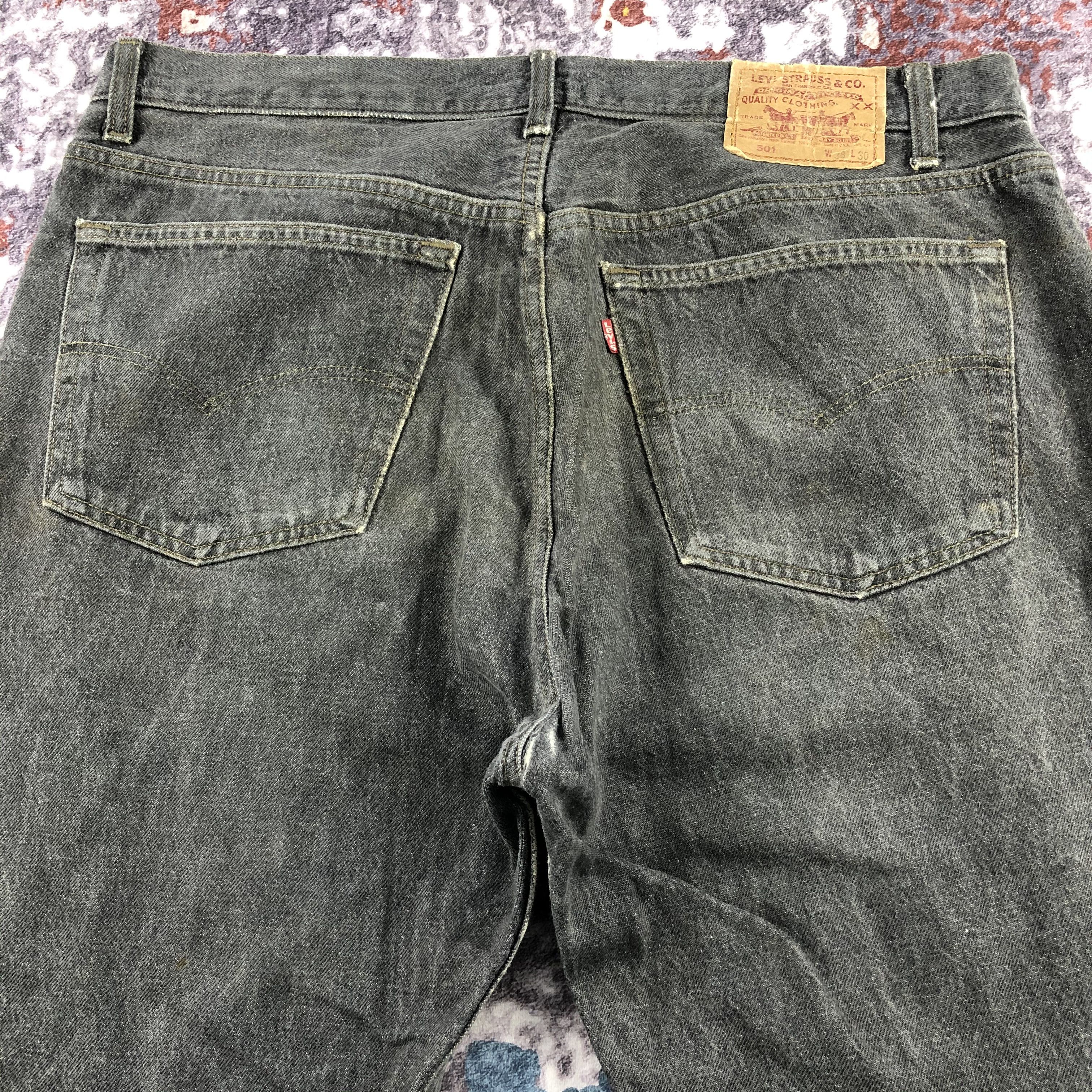Levi's × Vintage 90s Vintage Levis 501 Faded Black Jeans-JM2339 Size US 38 / EU 54 - 7 Thumbnail