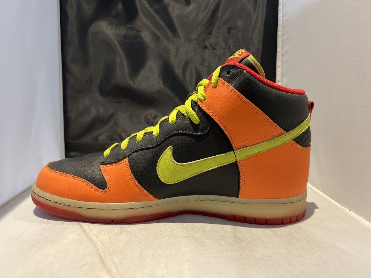 NIKE DUNK HIGH Black/LT GRN-Orange 309432 032 Men's 12
