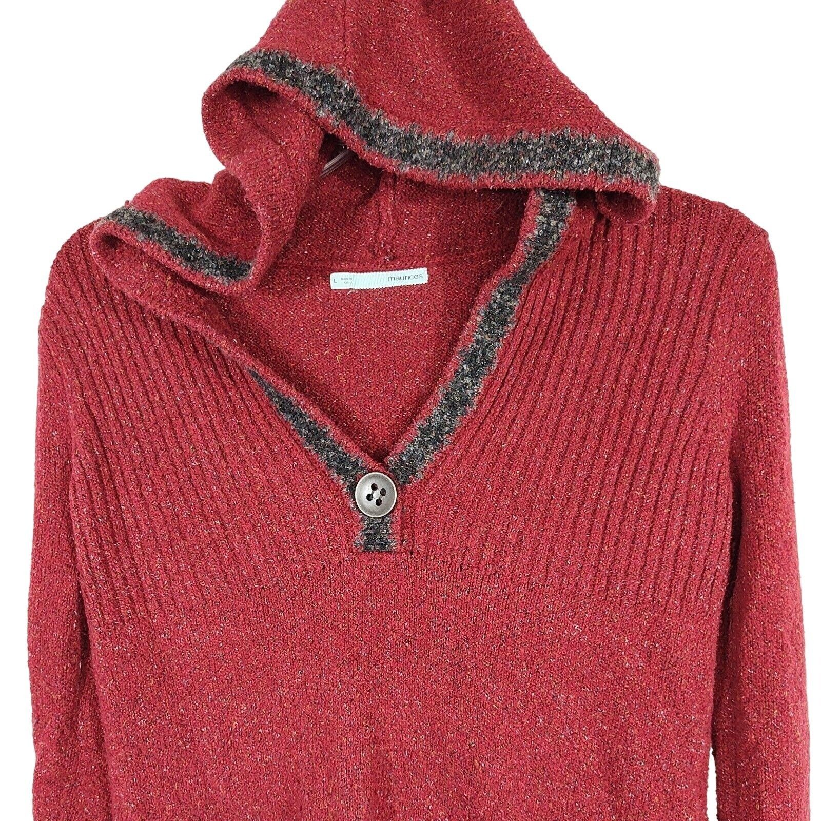 Other Maurices Pullover Hooded Sweater Women Size L Red Streetwear Size L / US 10 / IT 46 - 2 Thumbnail