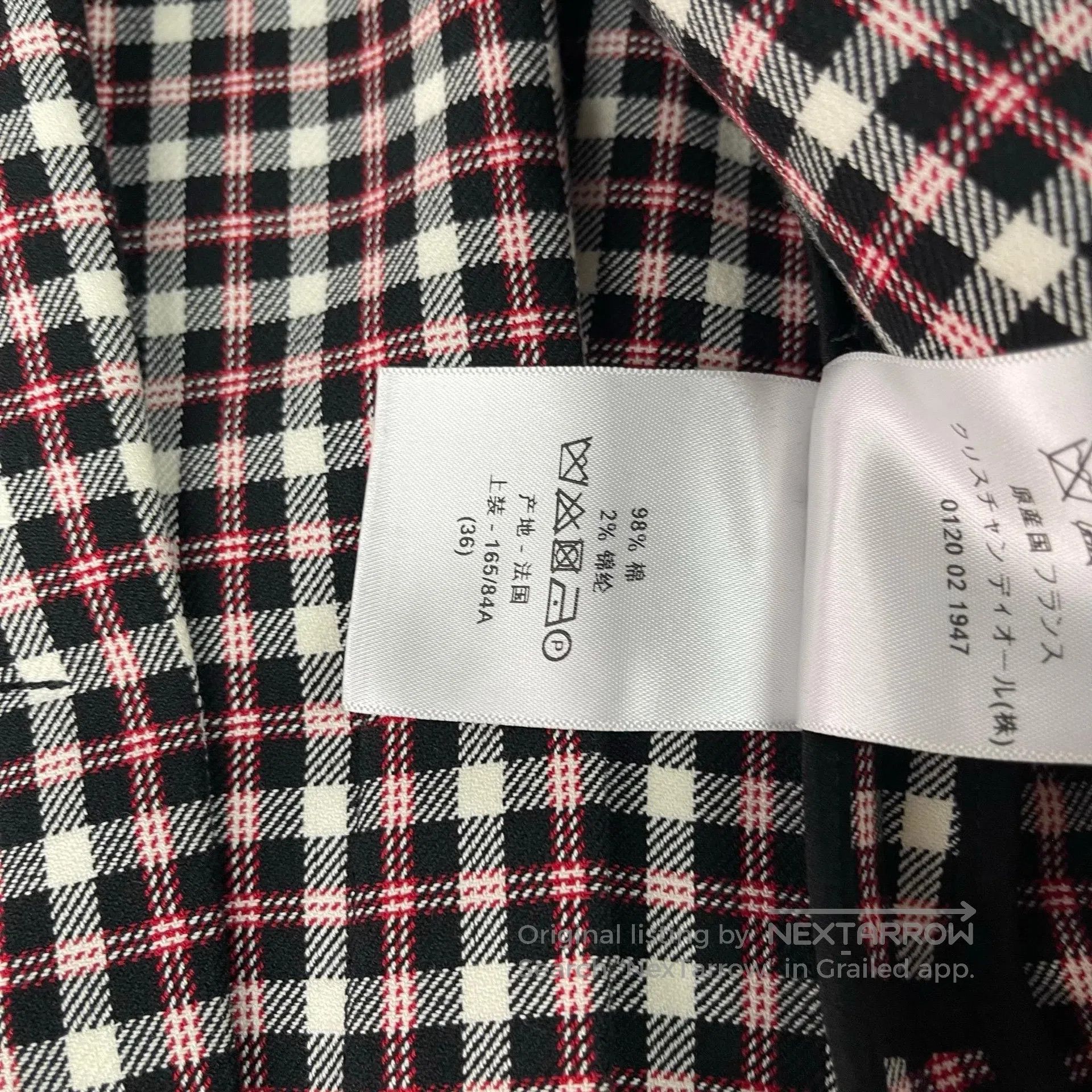 Dior Dior Red, White, and Brown Plaid Zip-Up Mid-Length Tailore Size XS / US 0-2 / IT 36-38 - 6 Thumbnail