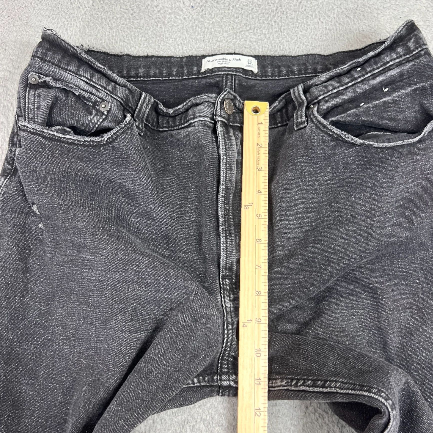Abercrombie & Fitch VINTAGE Abercrombie & Fitch Skinny Jeans Women Size 14 Black High-Rise Denim Stretch Size 36" / US 14 / IT 50 - 4 Thumbnail