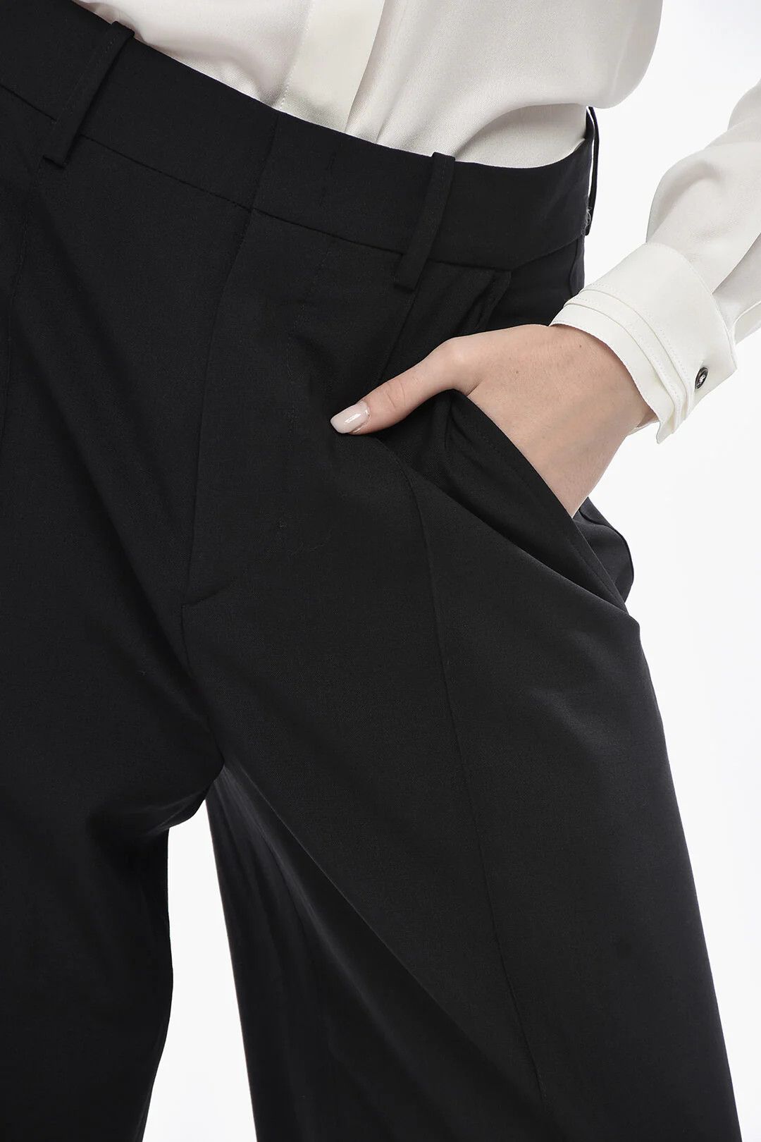 Isabel Marant og1mm0326 Wool-Blend Pant in Black Size 28" / US 6 / IT 42 - 3 Thumbnail