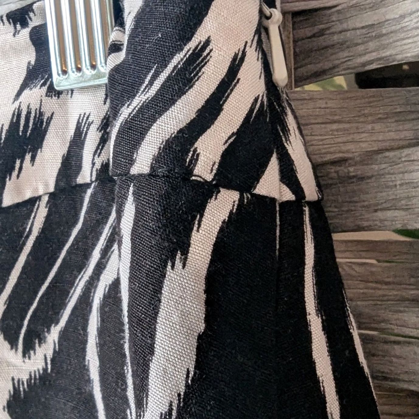 Vintage VINTAGE_Abstract Animal Print Mini Skirt Linen Blend Ruffle Zebra Size 4 Size 27" / US 4 / IT 40 - 3 Thumbnail
