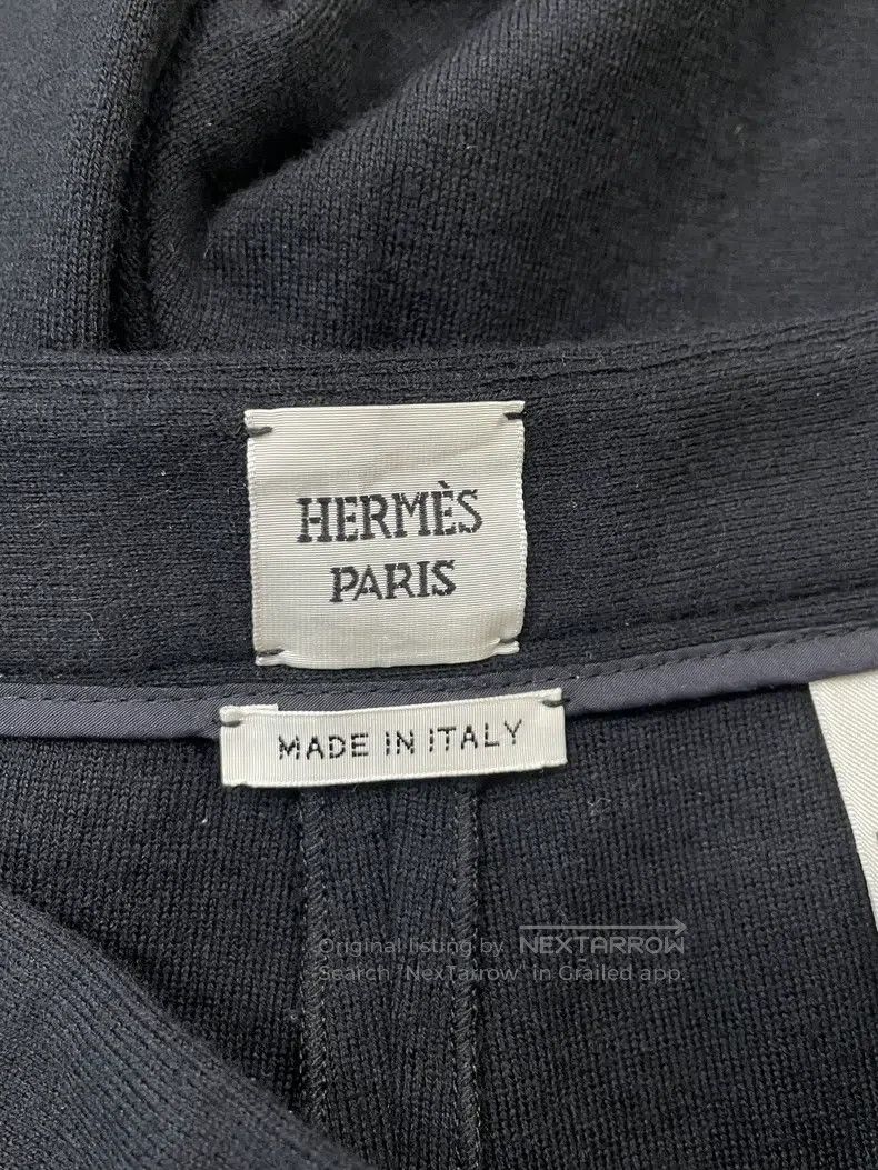 Hermes Hermes Black wool knit wide-leg pants casual pants Size 24" / US 00 / IT 34 - 3 Thumbnail