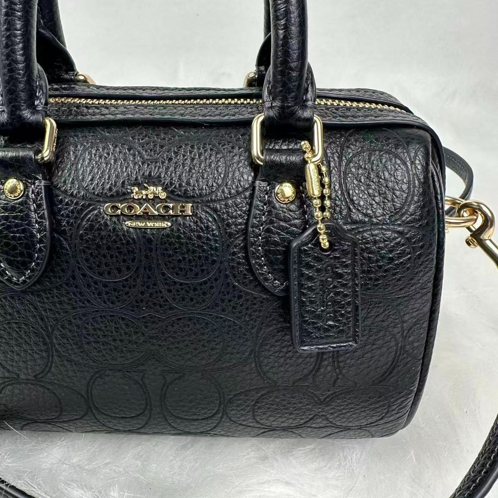 Coach Coach Mini Rowan Crossbody Sig Leather Pebbled Leather/Black Size ONE SIZE - 3 Thumbnail