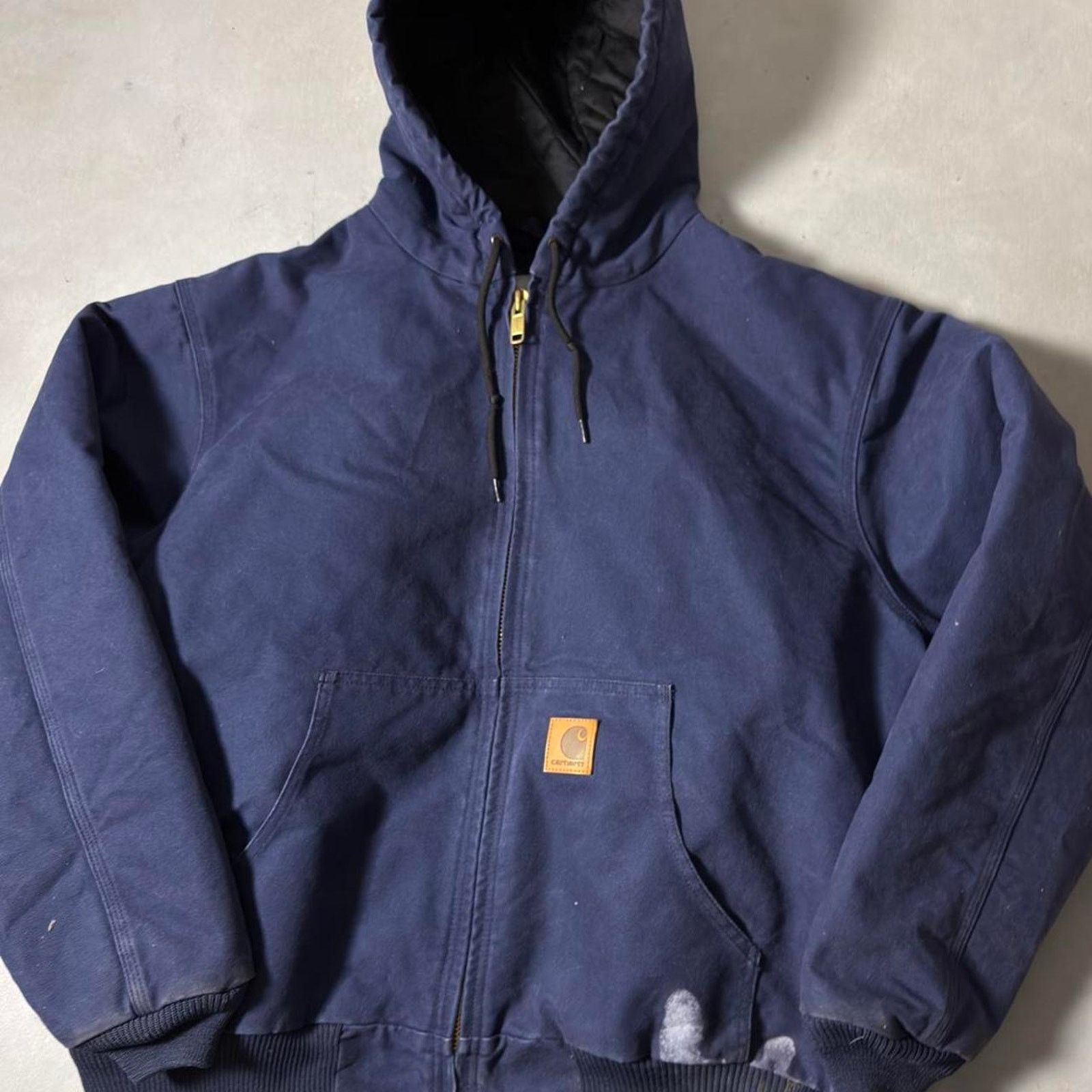 Carhartt Vintage Carhartt Hooded Jacket Faded Navy Workwear Size US XXL / EU 58 / 5 - 3 Thumbnail