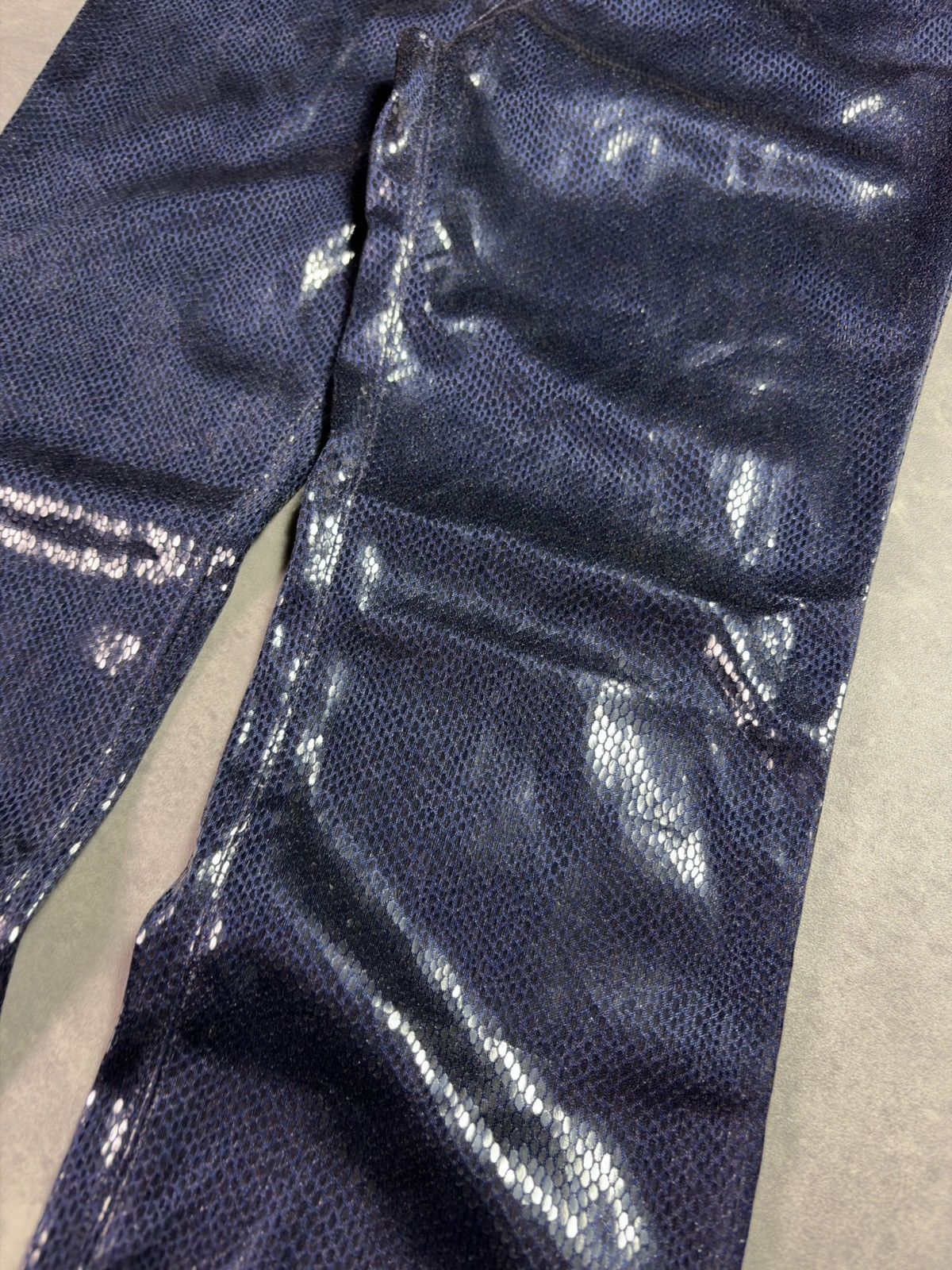 Gianfranco Ferre DSWT Blue Glitter Loose Light Trousers Pants 27 Rare Size 27" / US 4 / IT 40 - 6 Thumbnail