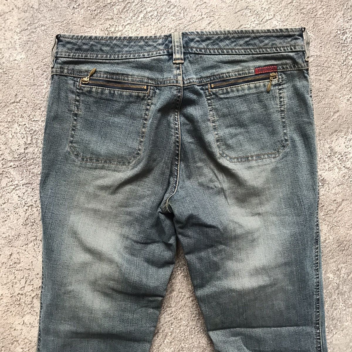 Vintage Vintage 90s Distressed Flared Jeans Low Rise Grunge Y2K 28 Size 28" / US 6 / IT 42 - 5 Thumbnail