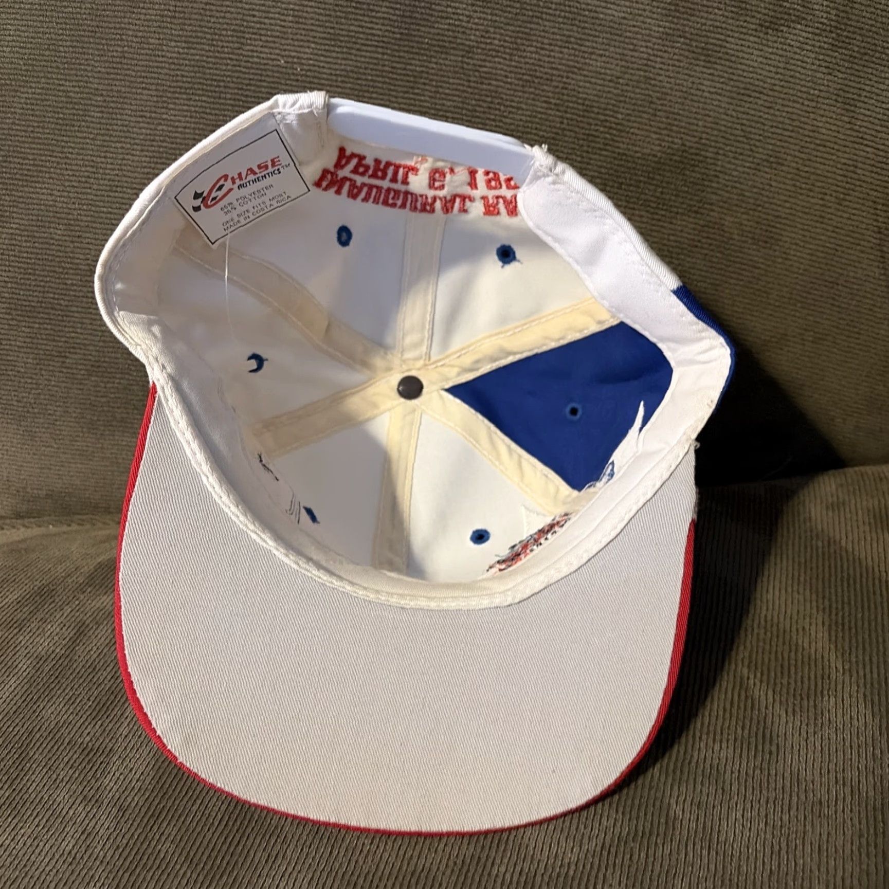 Chase Authentics VINTAGE NASCAR Racing Bobby Labonte Texas Flag Red White Blue SnapBack Hat Size ONE SIZE - 5 Thumbnail