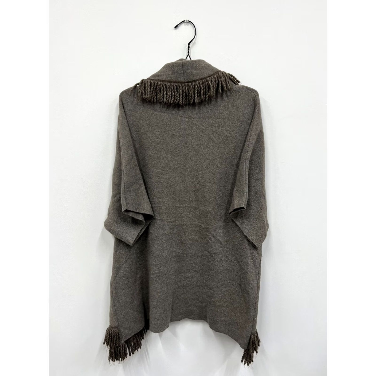Marina Rinaldi Persona Wool Cashmere Angora Poncho Jacket S Womens Mokka brown Shirt Size S / US 4 / IT 40 - 3 Thumbnail
