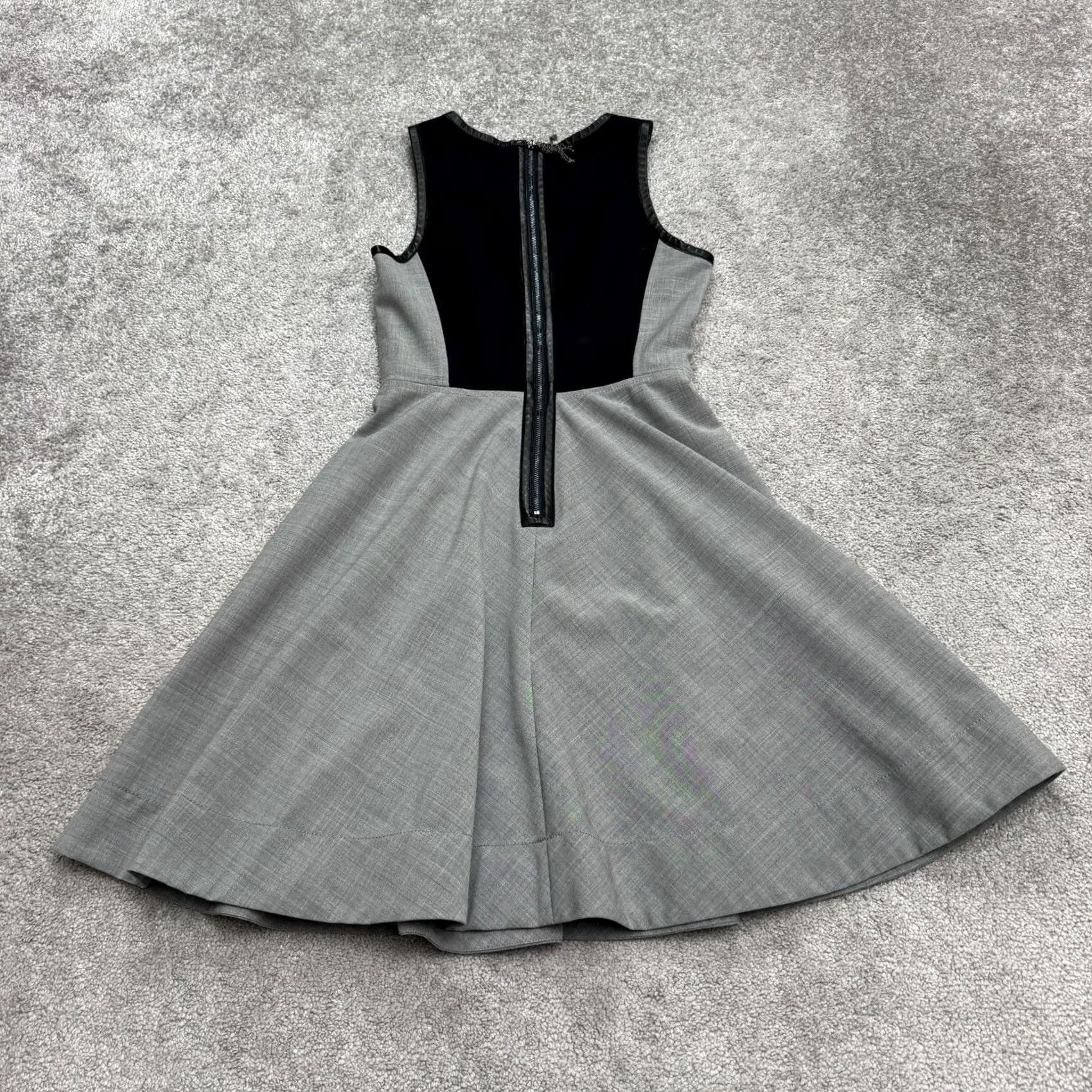 Rebecca Taylor Rebecca Taylor Wool Blend Leather Trim A-Line Fit & Flare Mini Dress Women XL Blue Colorblock Sleeveless Strappy Sleeve Size XL / US 12-14 / IT 48-50 - 2 Thumbnail