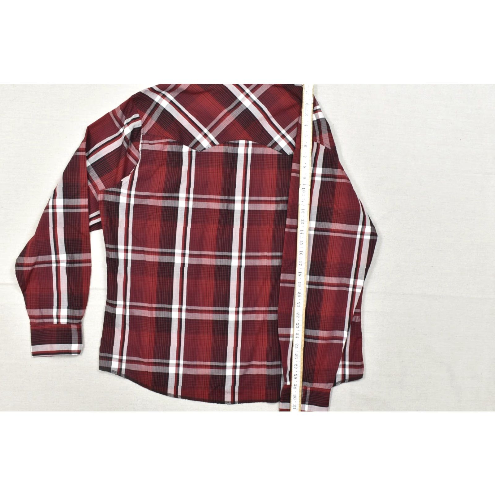 Wrangler Wrangler Men's XXL Western Snap Button Plaid Long Sleeve Shirt Red Black White Size US XXL / EU 58 / 5 - 4 Thumbnail