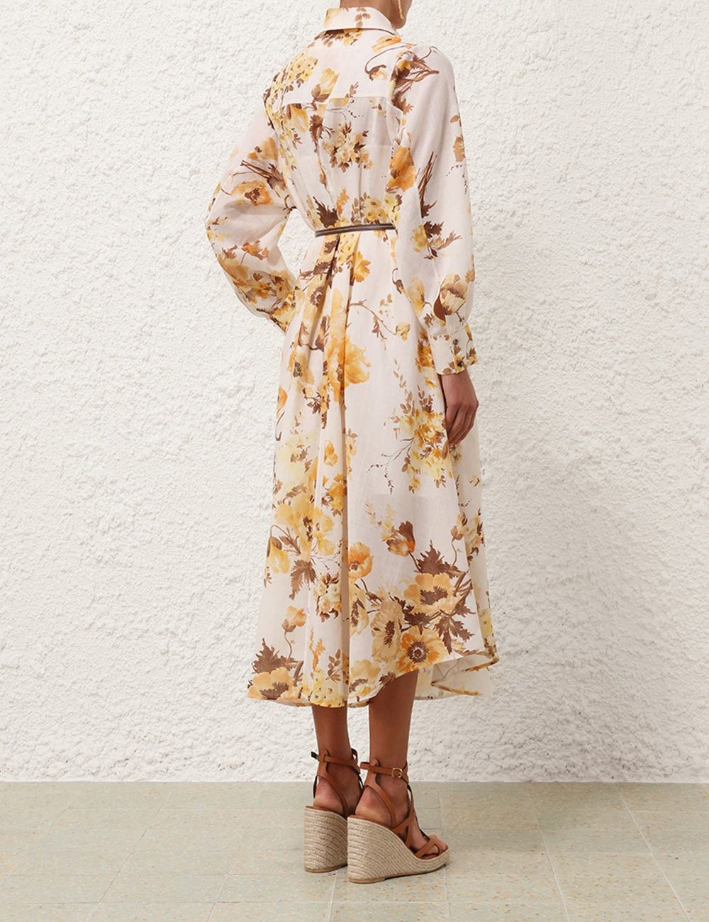 Zimmermann oc11z0525 Ottie Tuck Shirt Midi Dress in Multicolor Size S / US 4 / IT 40 - 4 Thumbnail