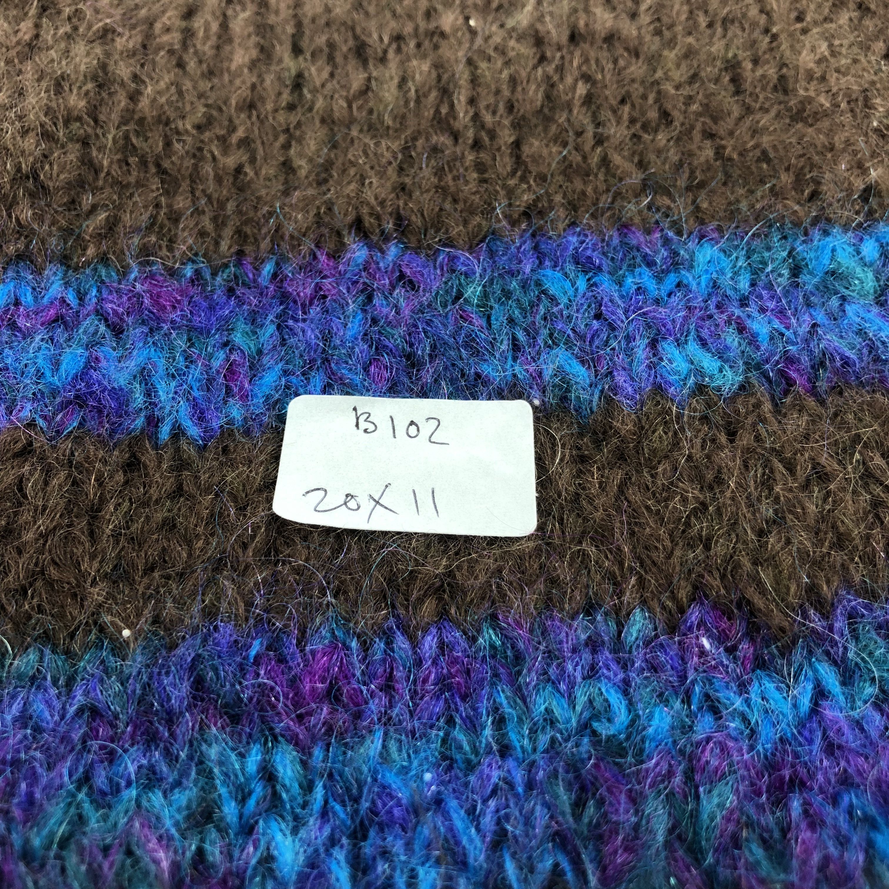 Vintage Unknown Blue Stripes Brown Beanie Snowcap Snow Hat B102 Size ONE SIZE - 3 Thumbnail
