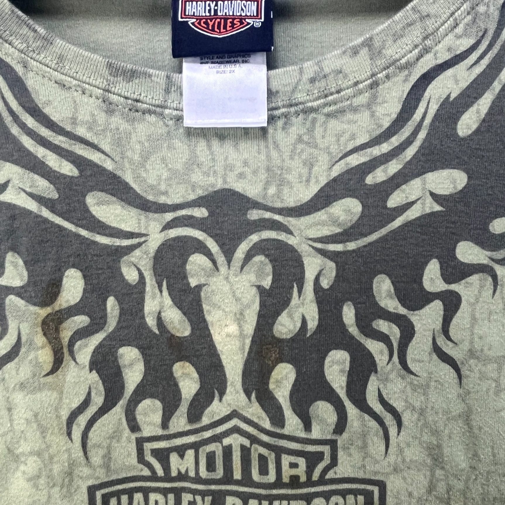 Harley Davidson VINTAGE Harley-Davidson T-Shirt Womens 2XL Green Cotton Short Sleeve Crew Neck 2XL Harley-Davidson Shirt Womens 2000s 90s May vary flaws Size XXL / US 16-18 / IT 52-54 - 5 Thumbnail