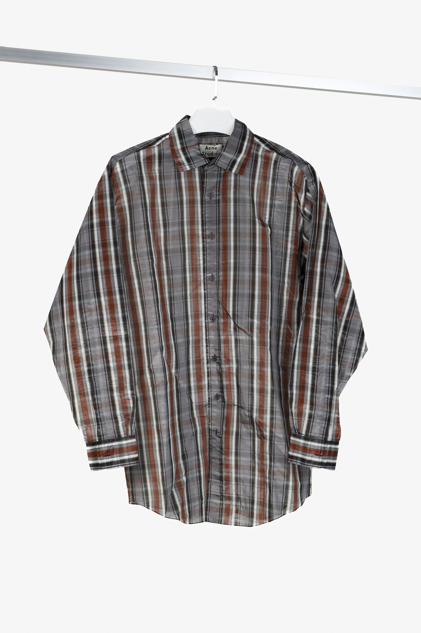 Acne Studios Acne Studios SS18 Atlent Plaid Sheer Button Up Shirt Size US S / EU 44-46 / 1 - 1 Thumbnail