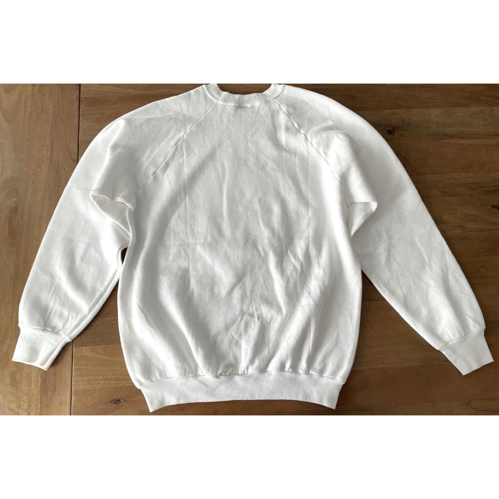 Fruit Of The Loom VINTAGE 90s Christmas Sweater Shirt Womens L White Reindeer Holiday Knit Pullover Nike? Size L / US 10 / IT 46 - 4 Thumbnail
