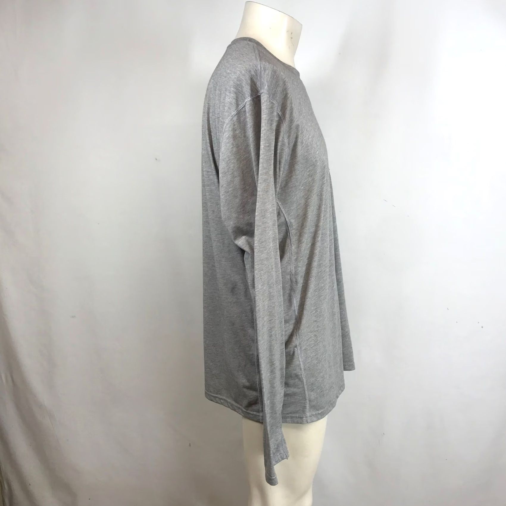 Vintage Poncho Mens XL Long Sleeve Pocket T-Shirt Heather Grey Performance Tee Size US XL / EU 56 / 4 - 5 Thumbnail
