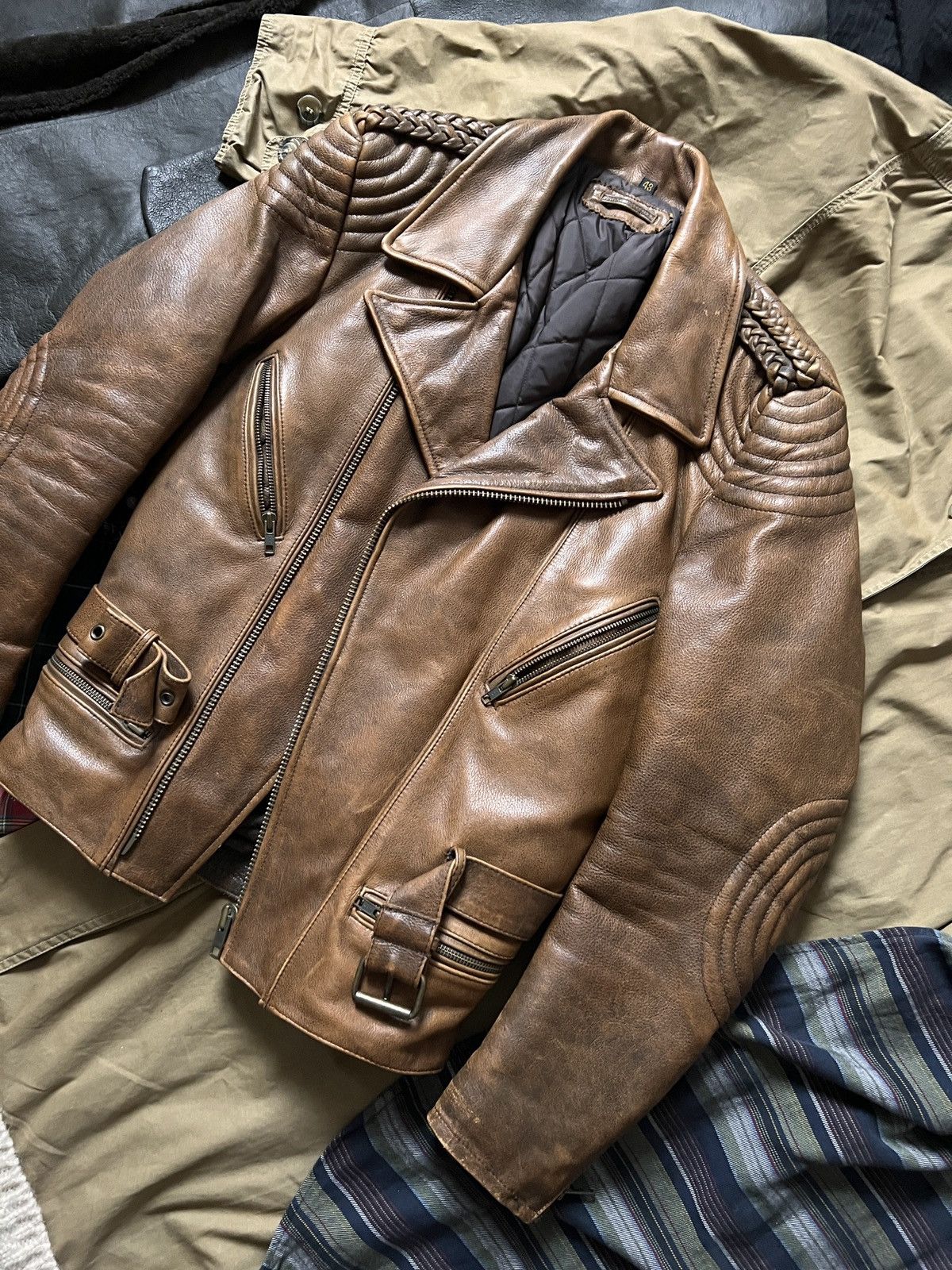 Hein Gericke Vintage Hein Gericke 100% Leather Biker Moto Jacket Size US M / EU 48-50 / 2 - 5 Thumbnail