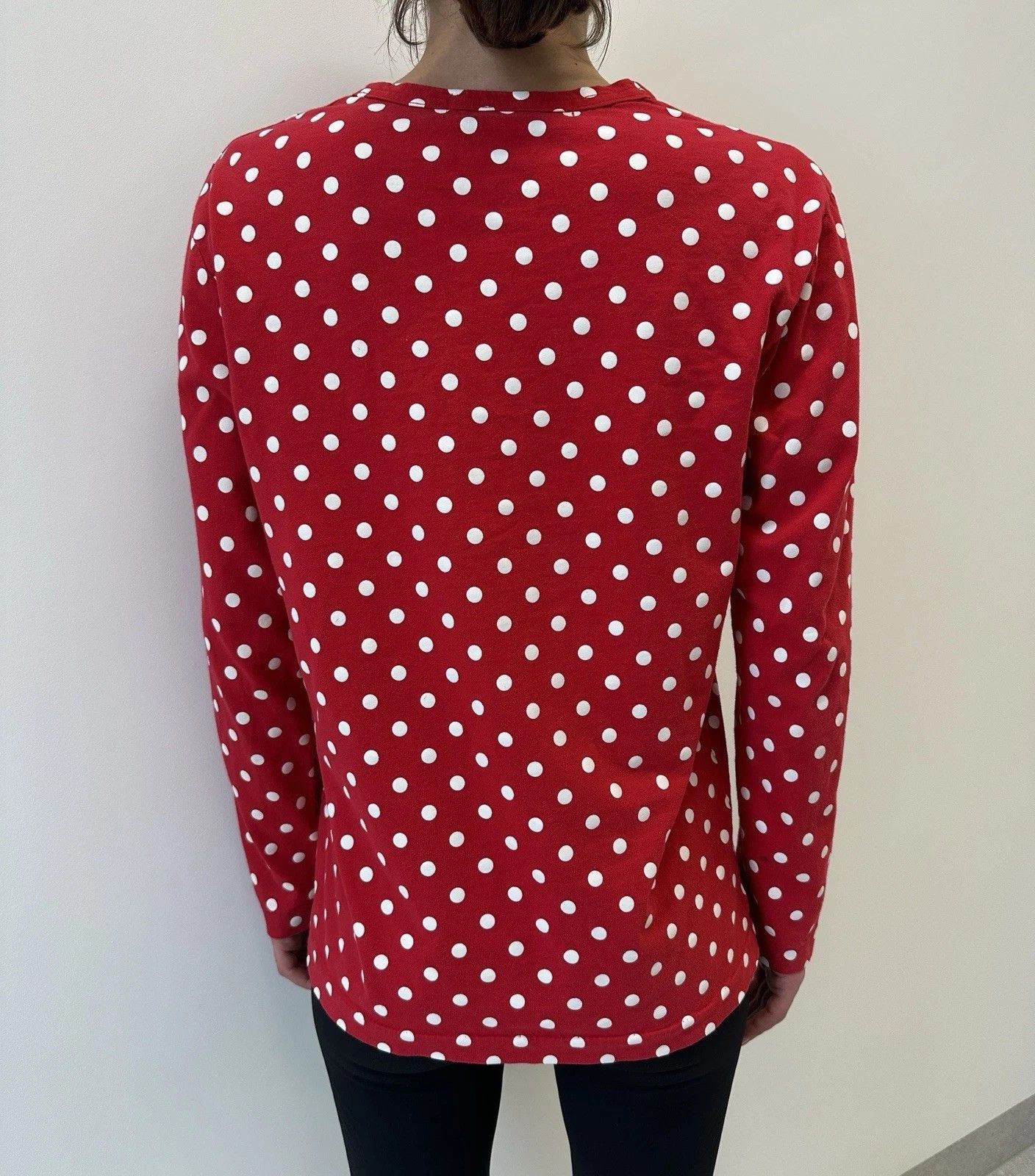 Comme des Garcons PLAY Play Comme Des Garcons Womens Red Polka Dot Long Sleeve Top Size L / US 10 / IT 46 - 3 Thumbnail