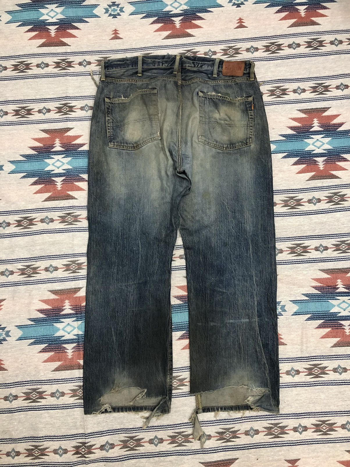 Edwin WIDE LEG RUSTY DAMAGED DISTRESSED SELVEDGE DENIM BY EDWIN Size US 38 / EU 54 - 5 Thumbnail