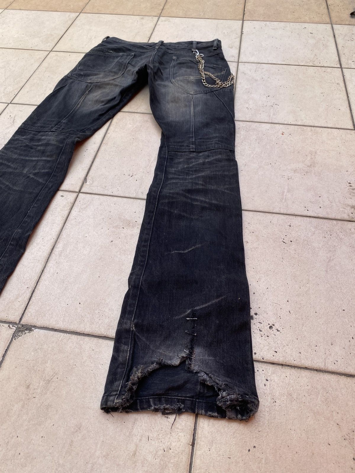 JACKROSE Jackrose Rare Design Distressed Pinned Flare Denim Size US 30 / EU 46 - 5 Thumbnail