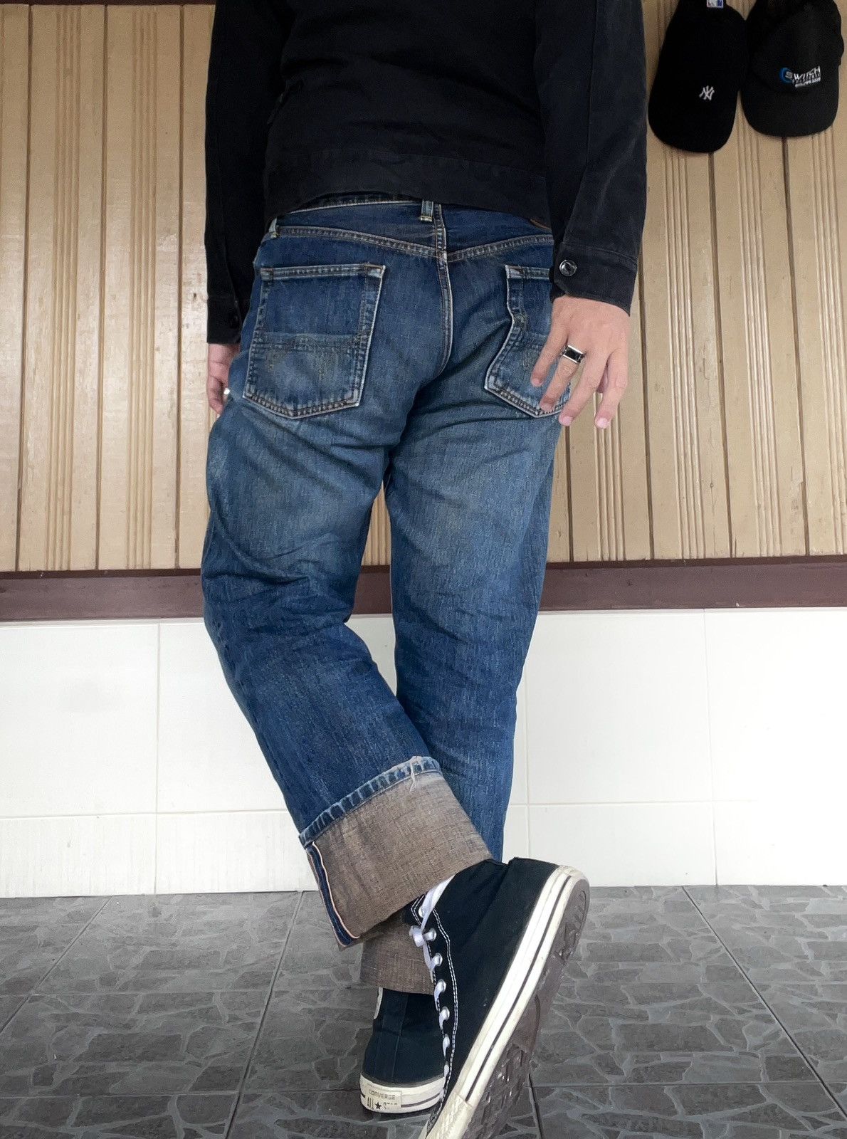 Edwin RARE 90s EDWIN 505XX DISTRESSED SELVEDGE REDLINE DENIM JEANS Size US 34 / EU 50 - 24 Thumbnail