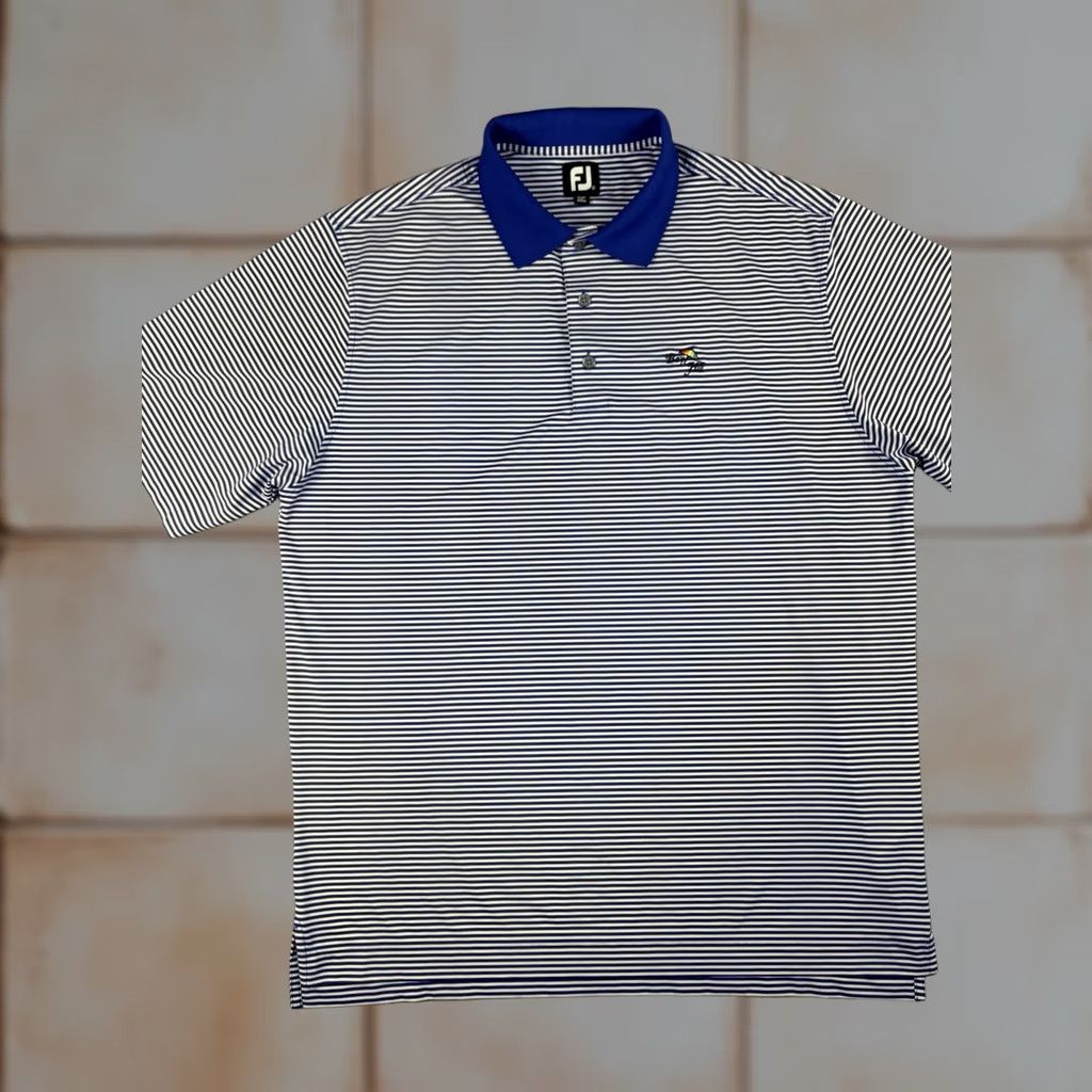 Footjoy FootJoy Polo Shirt Men XL Blue Striped Bay Hill Arnold Palmer Golf Course Mens Short Sleeve Collared Polo Golf Size US XL / EU 56 / 4 - 1 Thumbnail