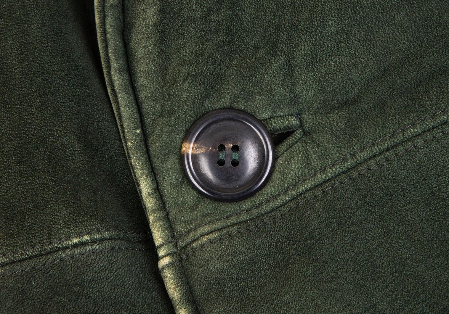 Issey Miyake Sheep Leather Coat in Dark Green Size M Size US M / EU 48-50 / 2 - 9 Thumbnail