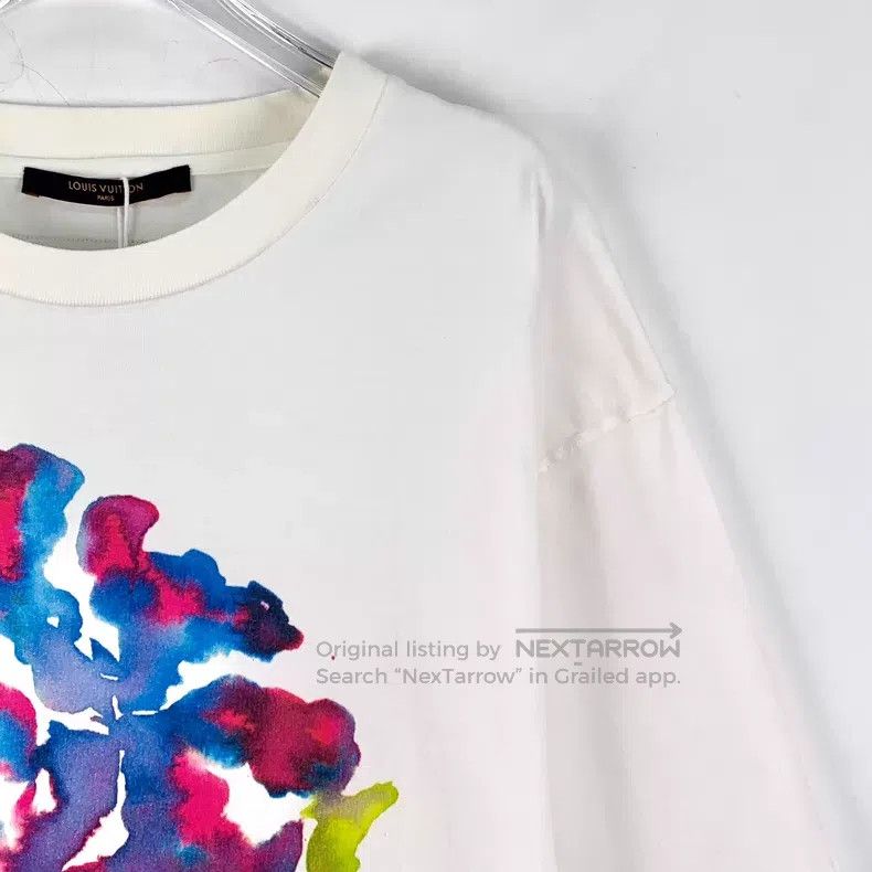 Louis Vuitton Louis Vuitton 22 White Watercolor Floral Print Crew Neck S Size US XXL / EU 58 / 5 - 3 Thumbnail