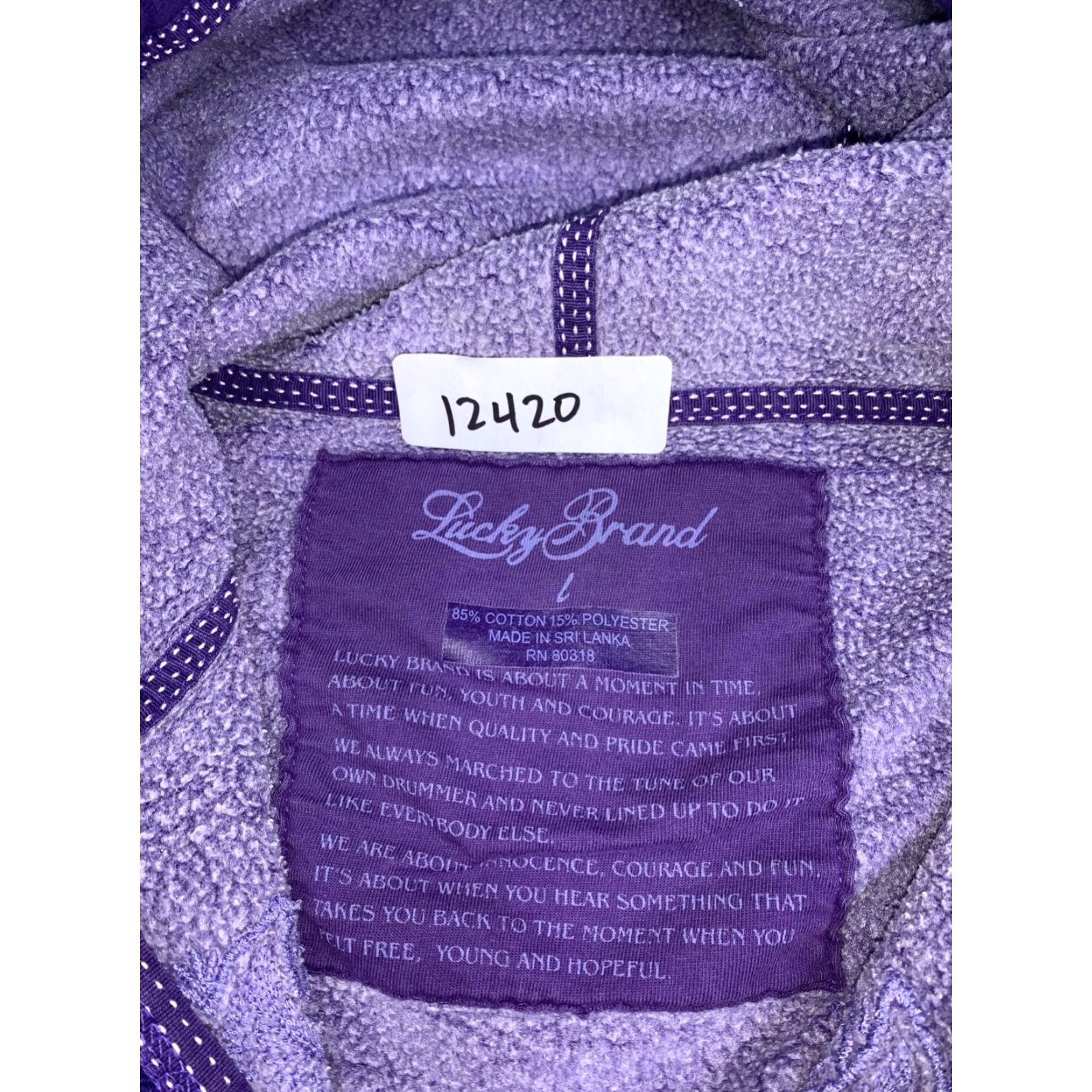 Lucky Brand VINTAGE Lucky Brand Jacket Womens L Purple Lotus Peace Embroidered Y2K Boho Hippie Bohemian Pockets 12420 Size L / US 10 / IT 46 - 3 Thumbnail