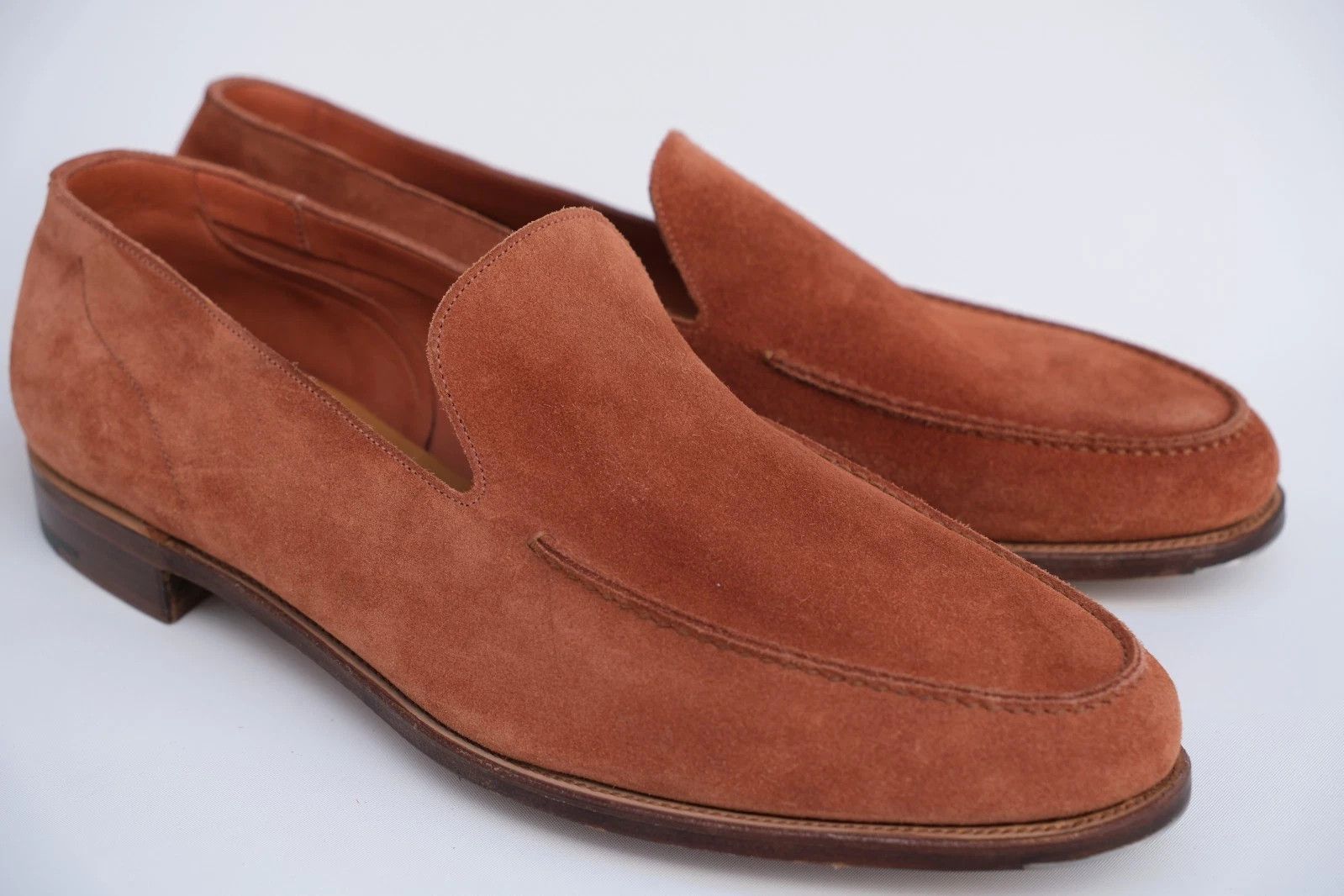 Edward Green New Edward Green Hampton Salmon Suede Loafers UK 10.5 /US 11 Size US 11 / EU 44 - 1 Thumbnail