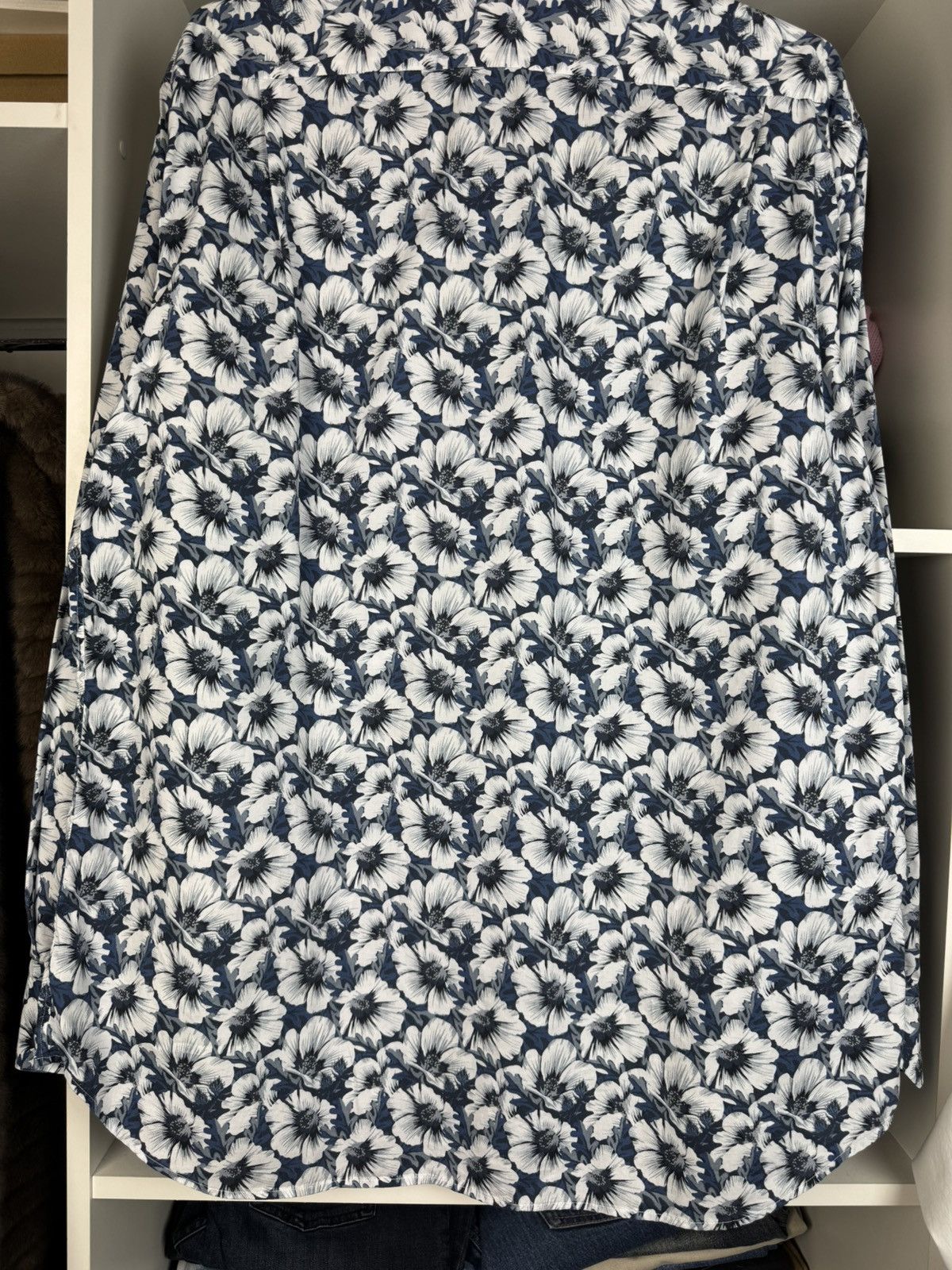 Strenstroms Stenströms Fitted Body Floral Print LS Shirt Size 17.5/44 Size US XL / EU 56 / 4 - 22 Thumbnail