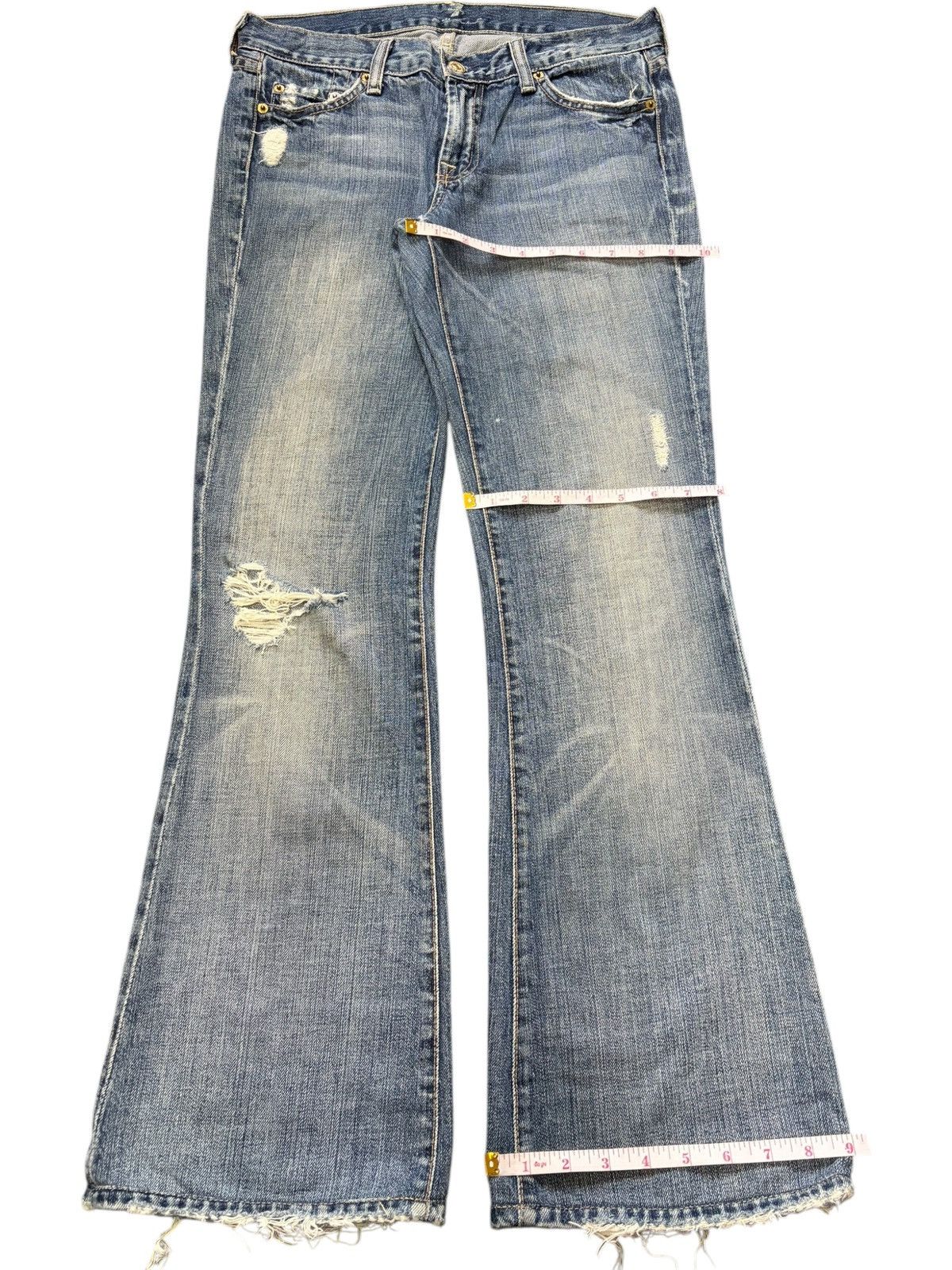 7 For All Mankind Vintage 7 For All Mankind Distress Flare Jeans Size US 30 / EU 46 - 8 Thumbnail