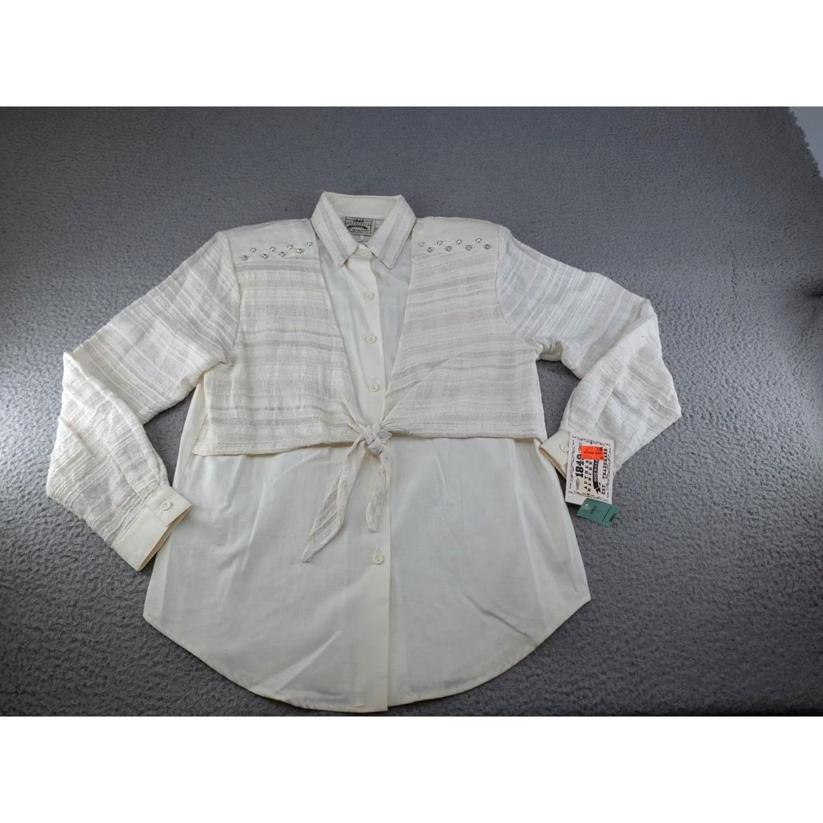 DANCER VINTAGE 1849 Authentic Ranchwear Shirt Womens Small White Western Square Dance Size S / US 4 / IT 40 - 2 Thumbnail