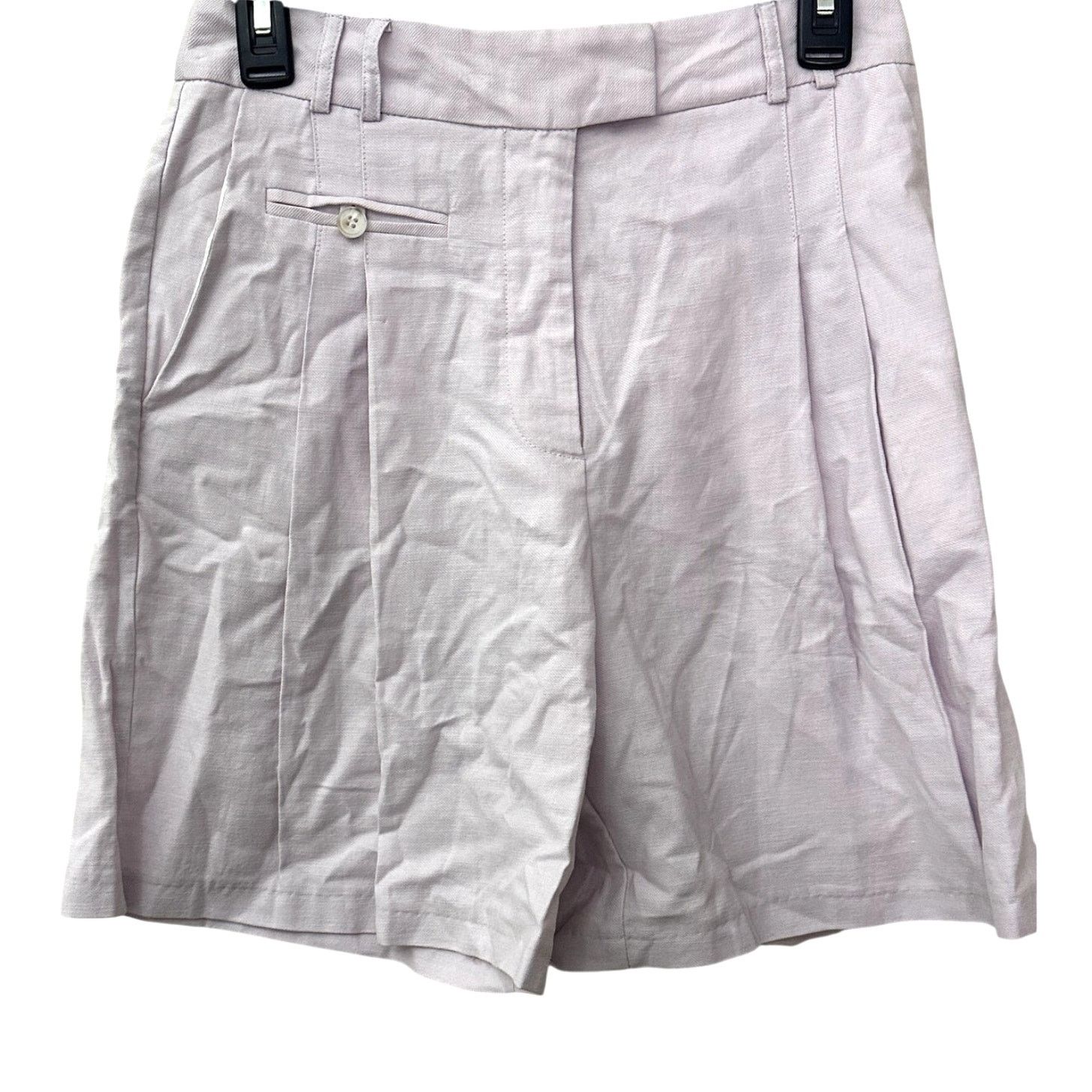 Other Topshop High-Rise Shorts Pockets Belt Loops Linen Purple 8 Size 30" / US 8 / IT 44 - 4 Thumbnail