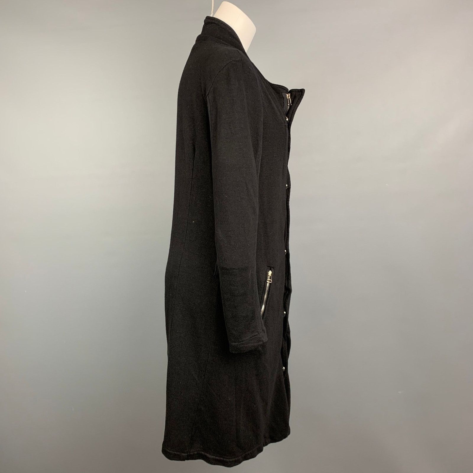 Other THEODOR Size XS Black Ribbed Cotton Blend Long Jacket Size XS / US 0-2 / IT 36-38 - 3 Thumbnail