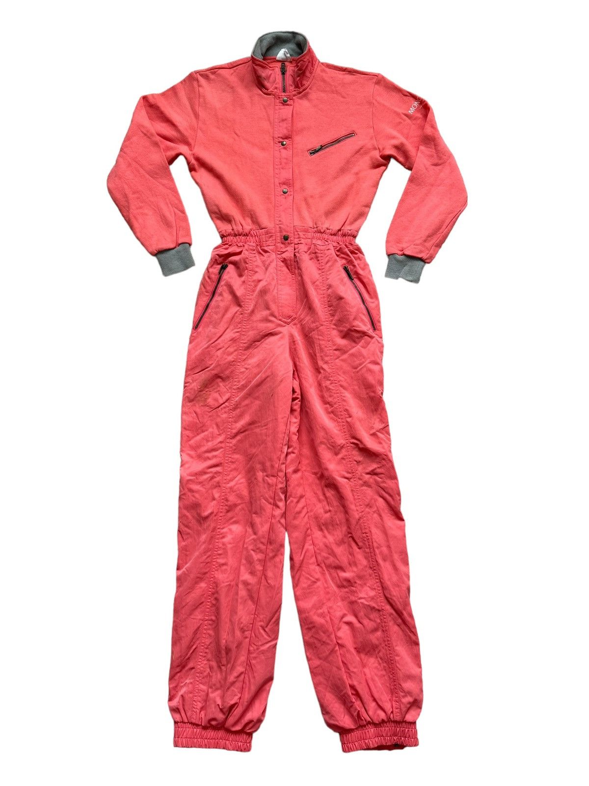 Japanese Brand Vintage Moncler Coverall Asics Skiwear Jumpsuit Size US 27 - 1 Thumbnail