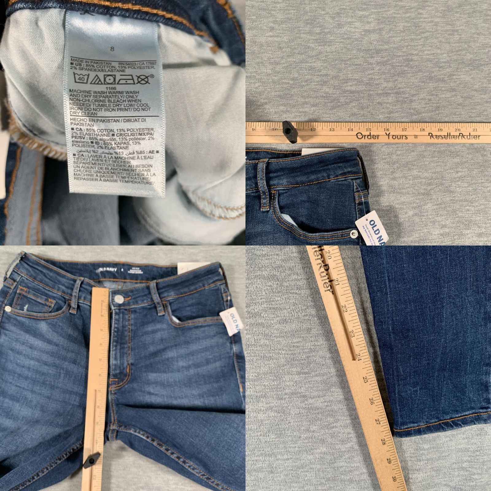 Old Navy Old Navy Jeans Womens 8 Blue Rockstar Super Skinny Mid Rise Distressed Stretch Denim Size 30" / US 8 / IT 44 - 8 Thumbnail