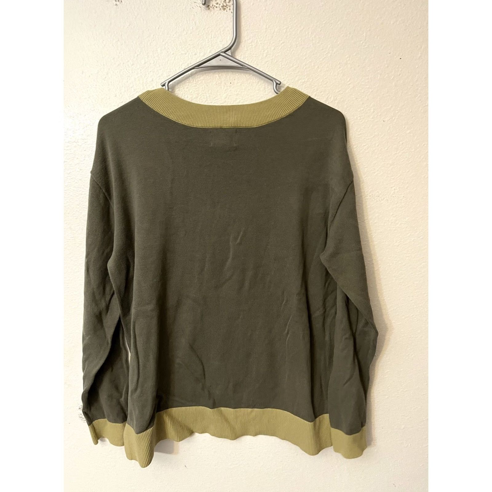 Lands' End Lands' End Women Sweater M Green 100% Cotton Pullover Preppy Cottage Size M / US 6-8 / IT 42-44 - 2 Thumbnail