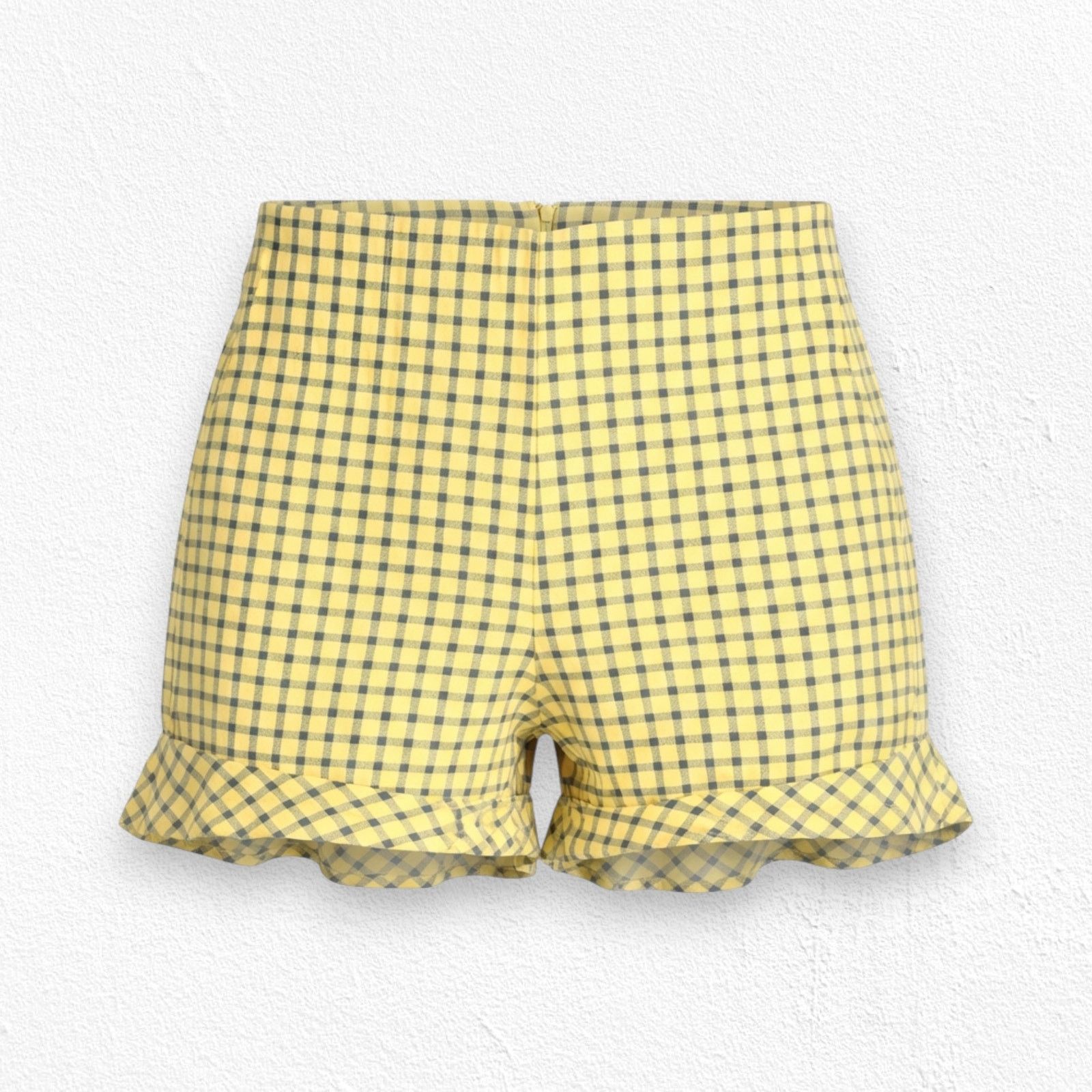 Zara Zara Yellow Navy Plaid Shorts Size Medium Size 30" / US 8 / IT 44 - 1 Thumbnail