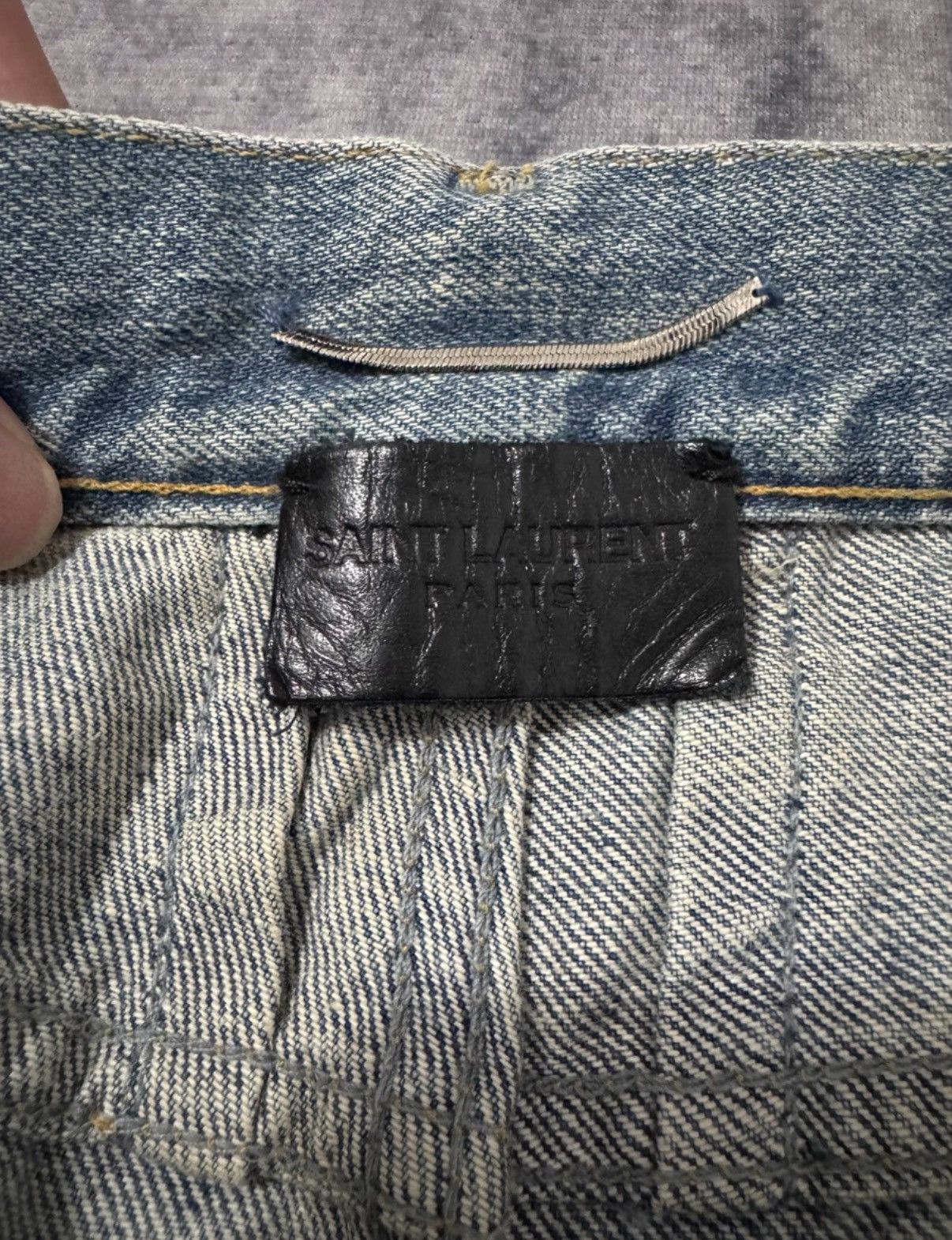 Saint Laurent Paris SLP 16SS Washed Yellow Mud Distressed Slashed Jeans Size US 30 / EU 46 - 6 Thumbnail