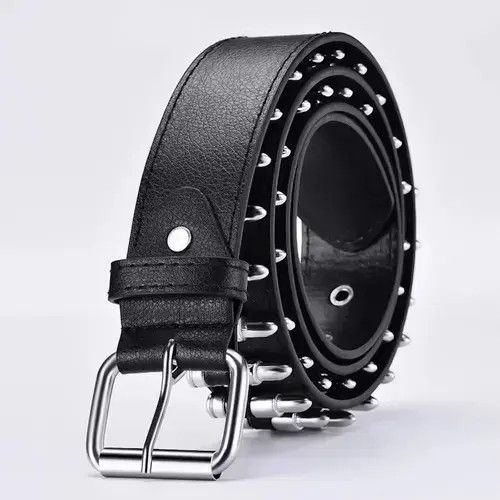 Leather Bullet leather punk belt hollow rivet Size ONE SIZE - 3 Thumbnail
