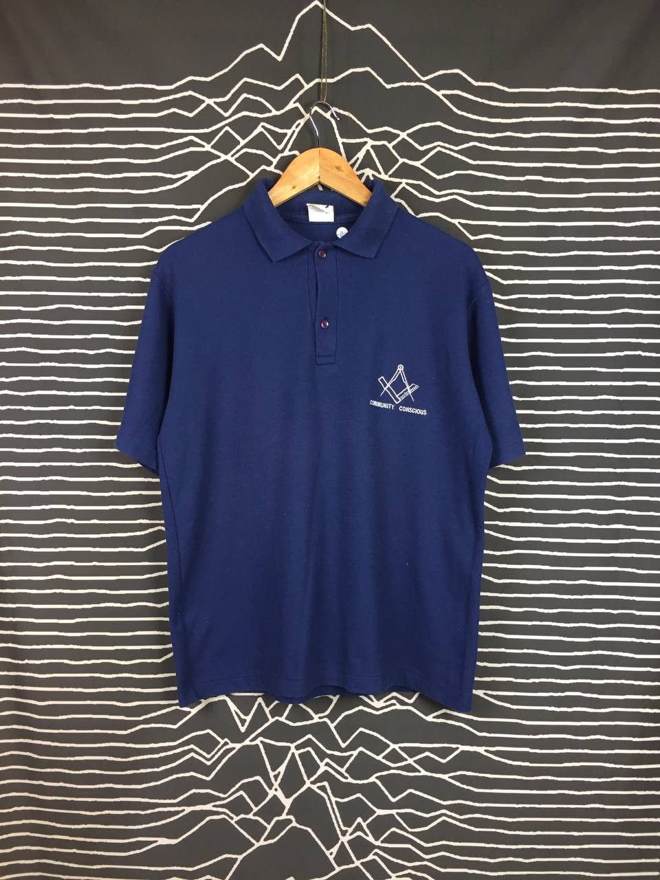 Vintage Vtg Community Conscious Illuminati Freemason Polo Tee Size US L / EU 52-54 / 3 - 1 Thumbnail